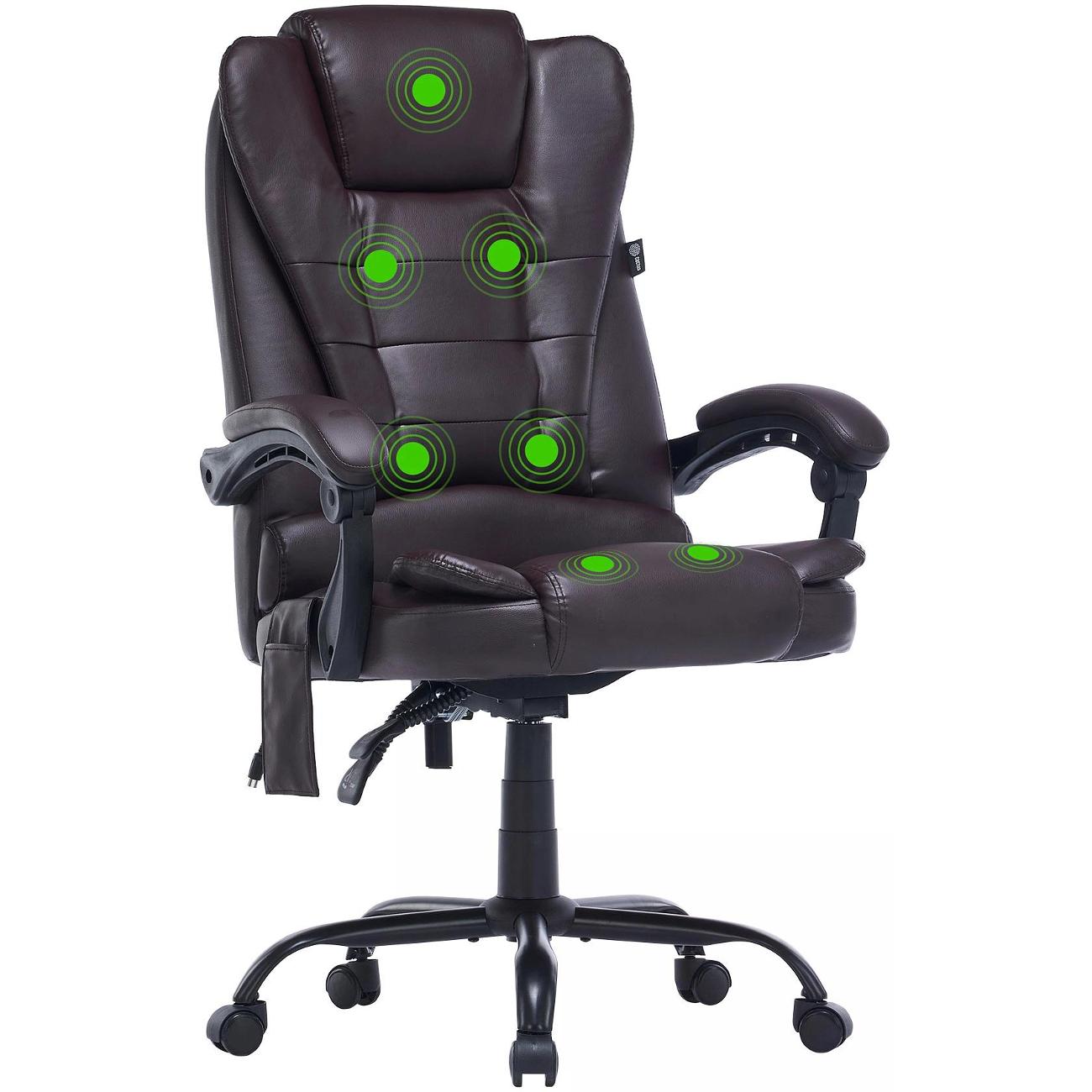 Кресло компьютерное с вибромассажем Cactus CS-CHR-OC03M-BR