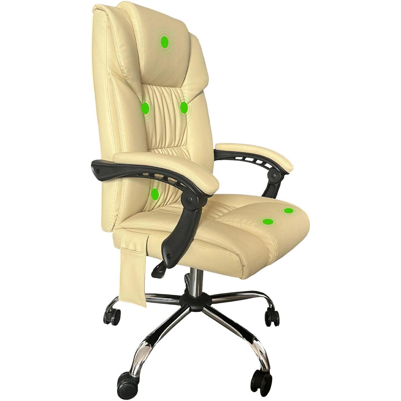 Кресло компьютерное с вибромассажем Cactus CS-CHR-OC04M-WT