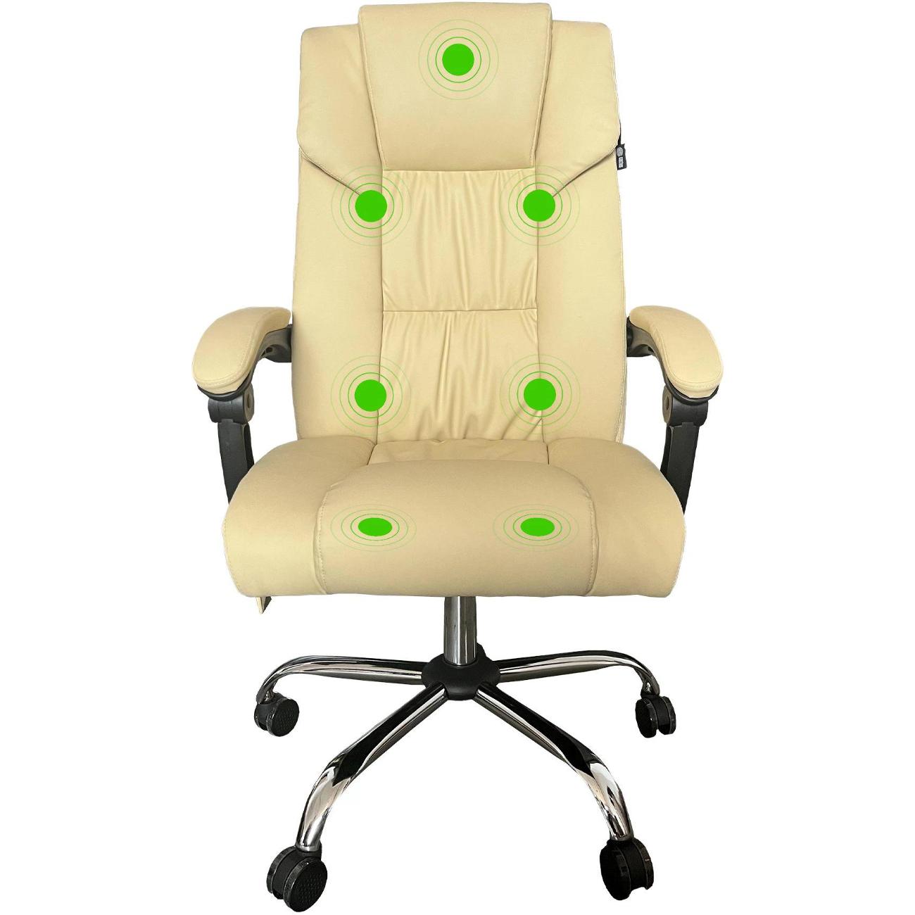 Кресло компьютерное с вибромассажем Cactus CS-CHR-OC04M-WT