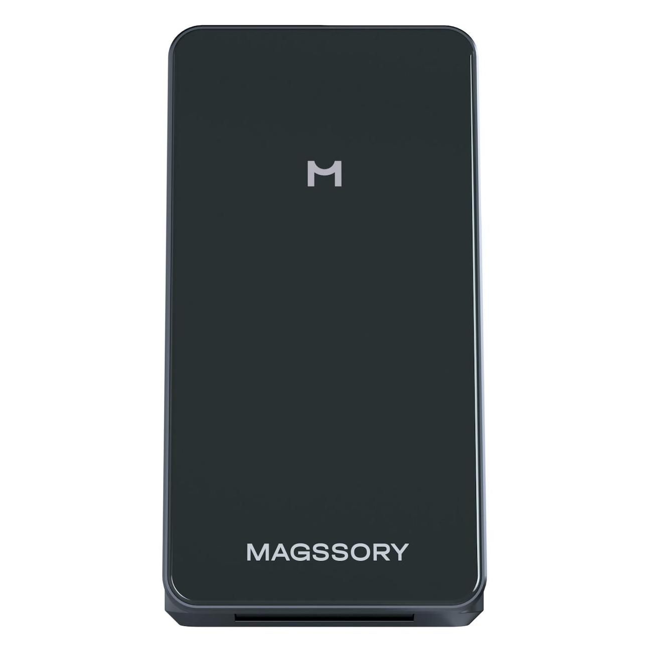 Беспроводное зарядное устройство Magssory Flip 3 в 1 для Apple с магнитами совместимое с MagSafe (WCH014) антрацит