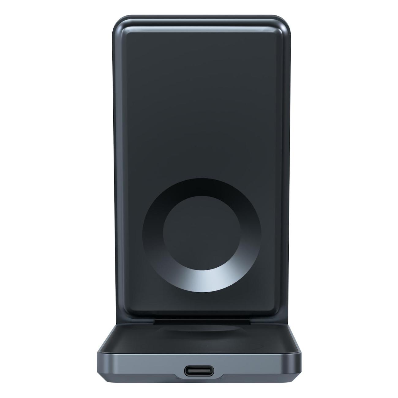 Беспроводное зарядное устройство Magssory Flip 3 в 1 для Apple с магнитами совместимое с MagSafe (WCH014) антрацит