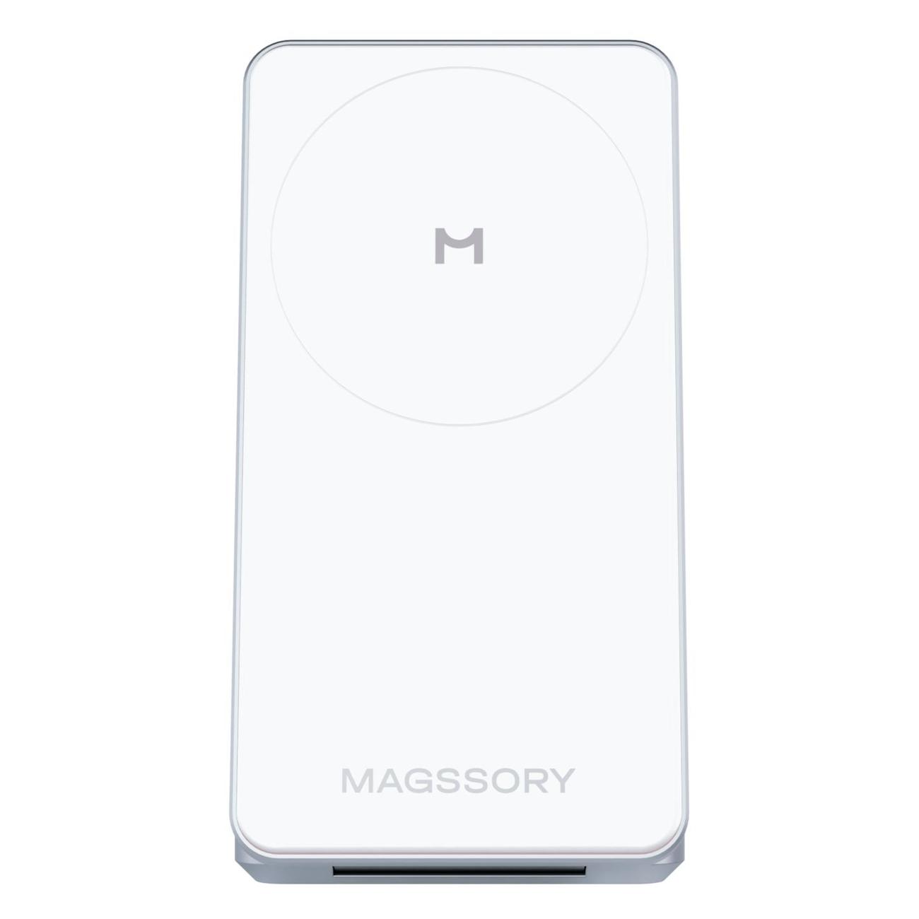 Беспроводное зарядное устройство Magssory Flip 3 в 1 для Apple с магнитами совместимое с MagSafe (WCH014) белое