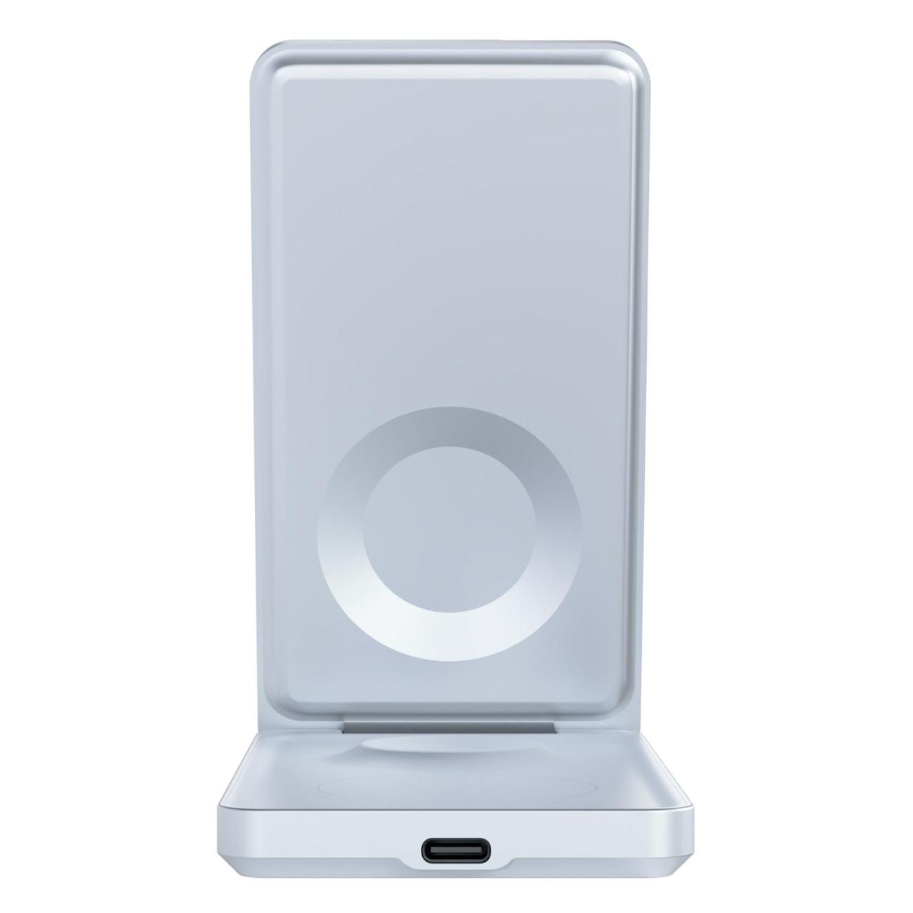 Беспроводное зарядное устройство Magssory Flip 3 в 1 для Apple с магнитами совместимое с MagSafe (WCH014) белое