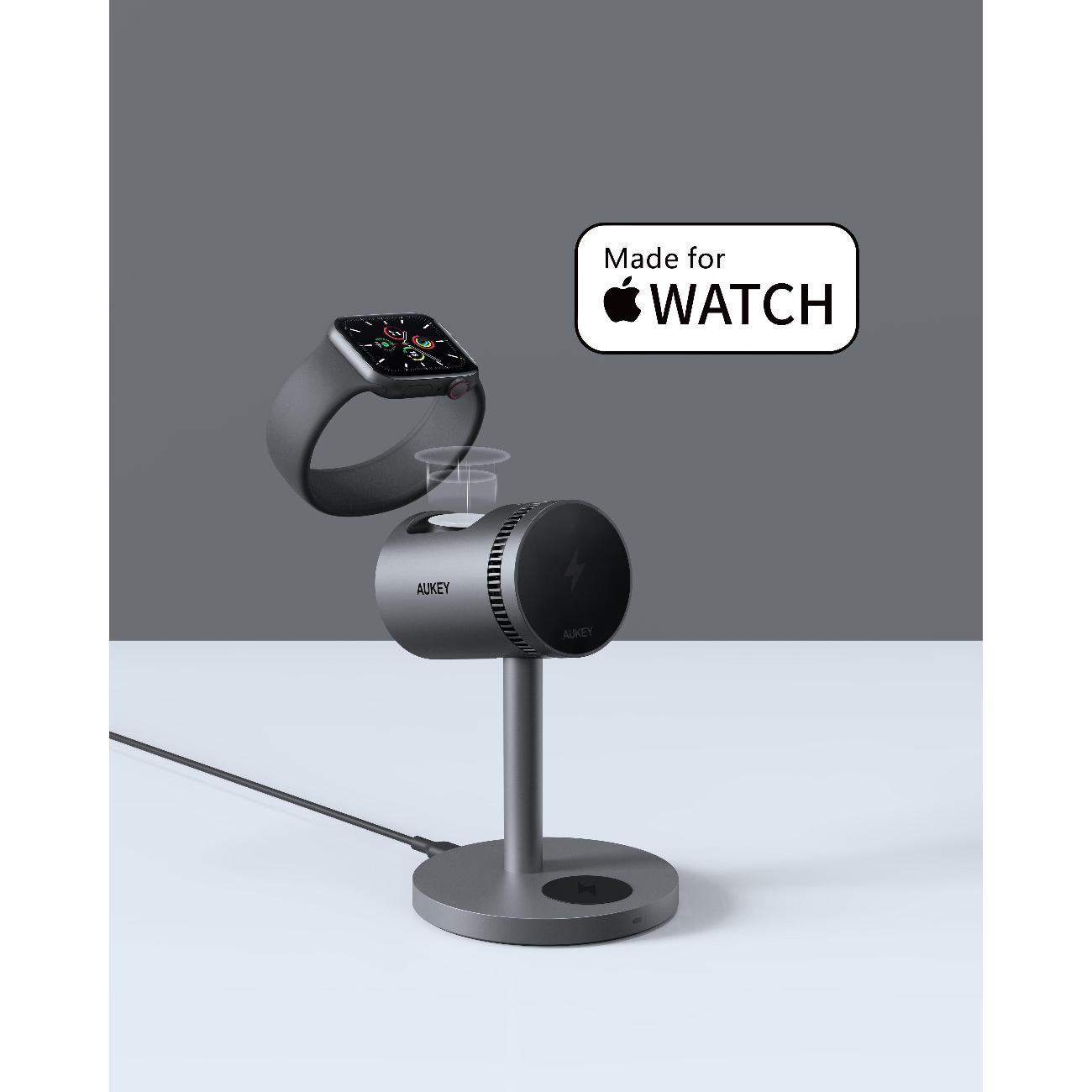 Беспроводное зарядное устройство Aukey 3 в 1 Cooler Qi2 (LC-MC311A)