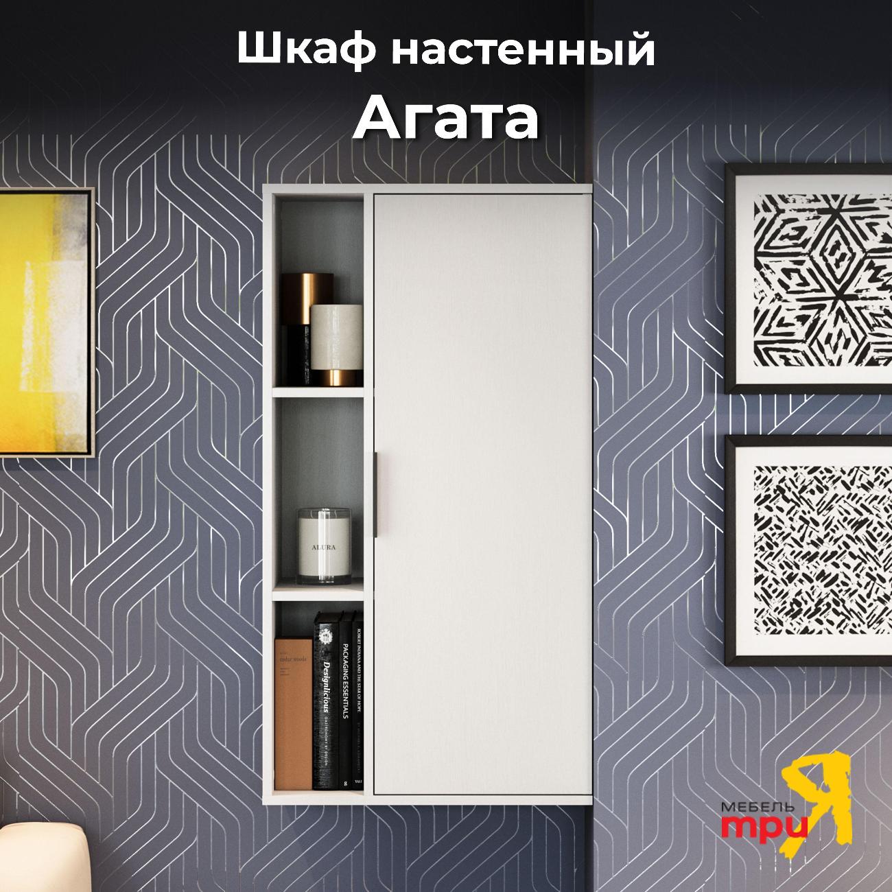 Шкаф&nbsp;книжный Трия настенный Агата 254888