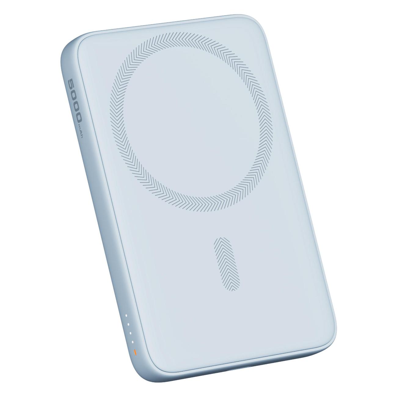 Внешний аккумулятор Aukey Magnetic 5000mah Qi 20W синий