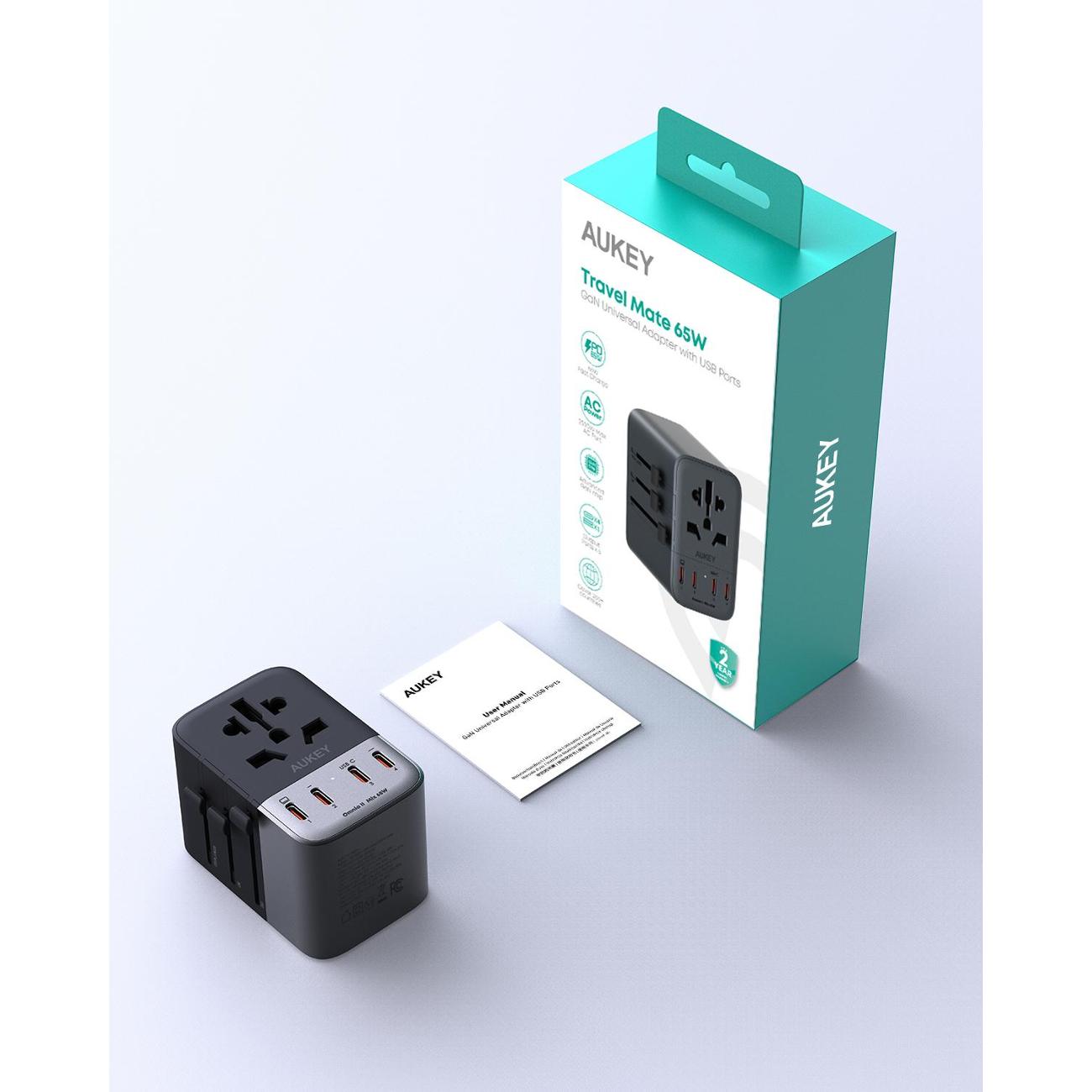 Сетевое зарядное устройство Aukey Universal 65W (PA-TA08A) Gray