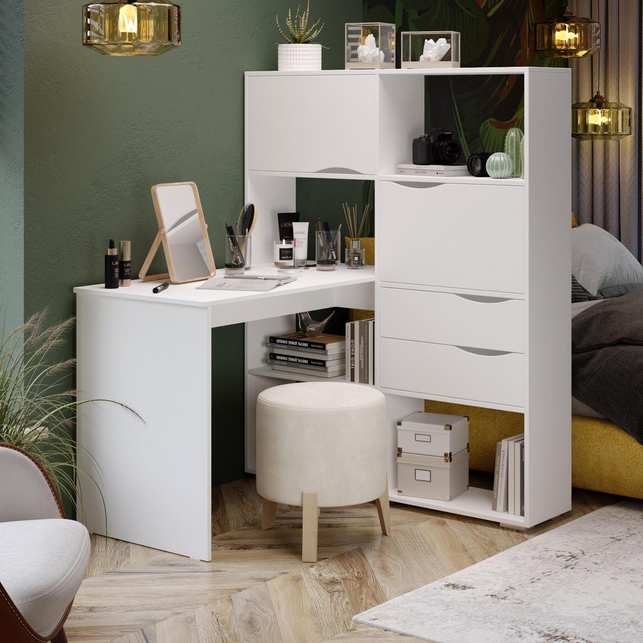 Стол компьютерный Трия тип 7, белый ясень