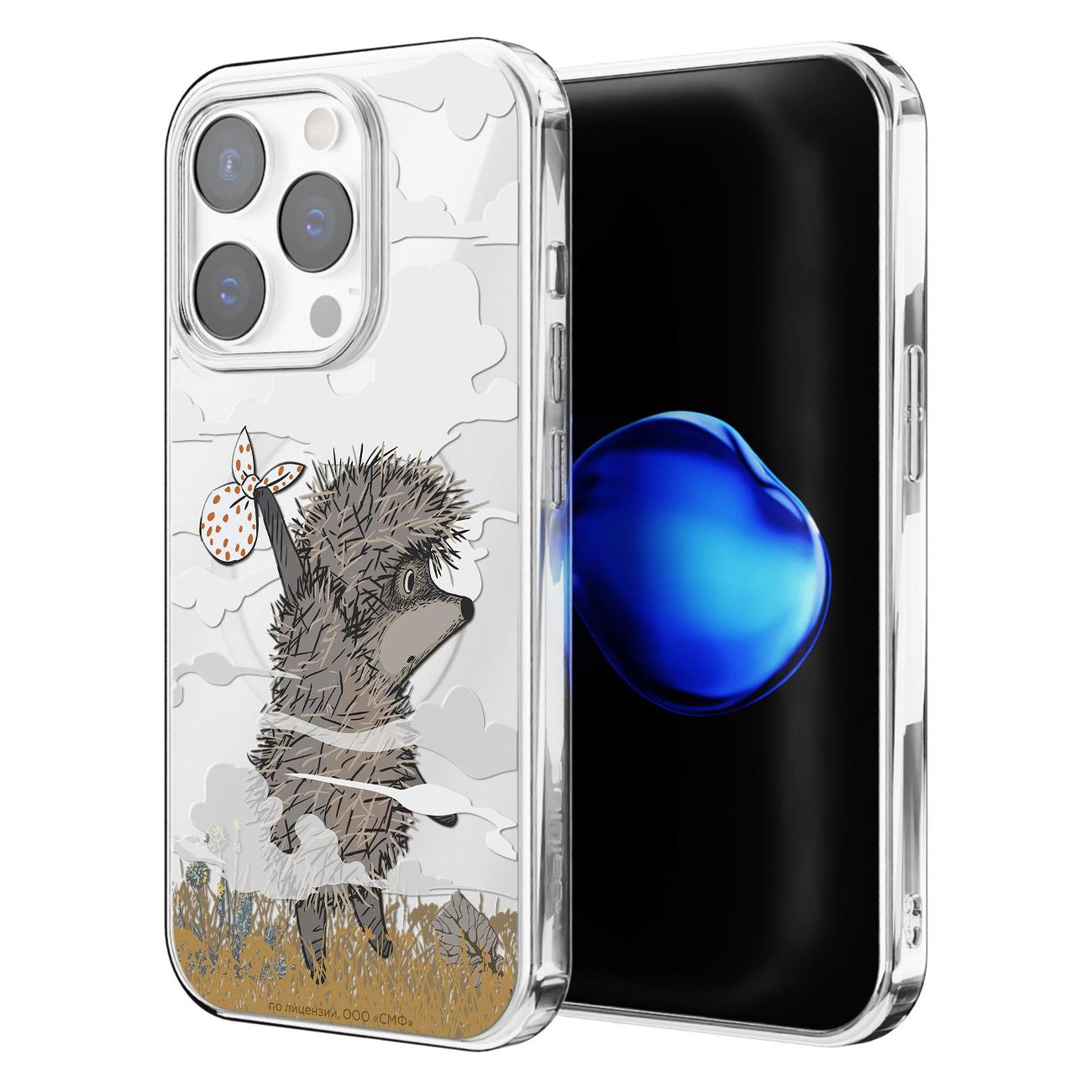 Чехол Mcover для iPhone 16 Pro, с MagSafe,Ежик и дымка