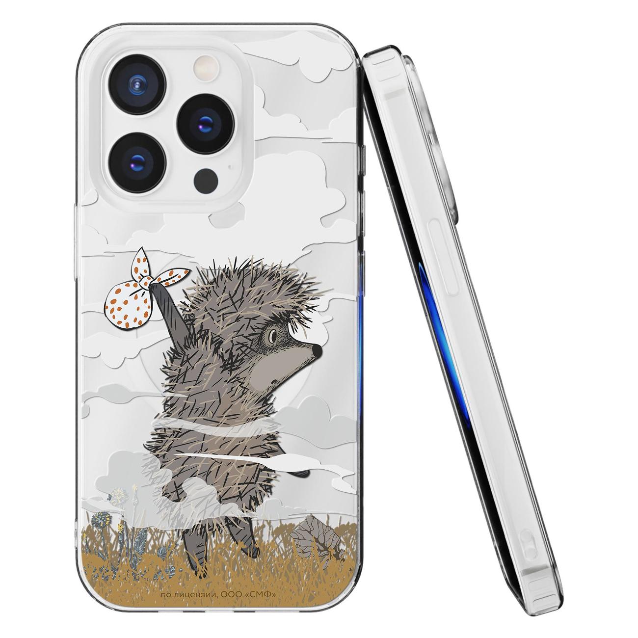 Чехол Mcover для iPhone 16 Pro, с MagSafe,Ежик и дымка