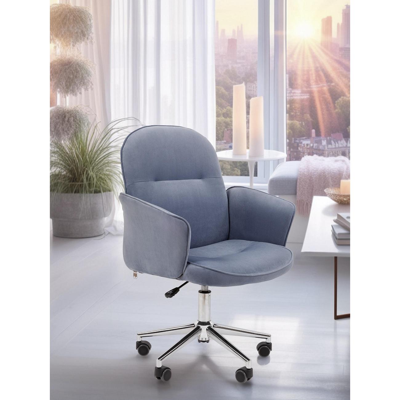 Кресло компьютерное Chairman 130 ткань велюр голубой