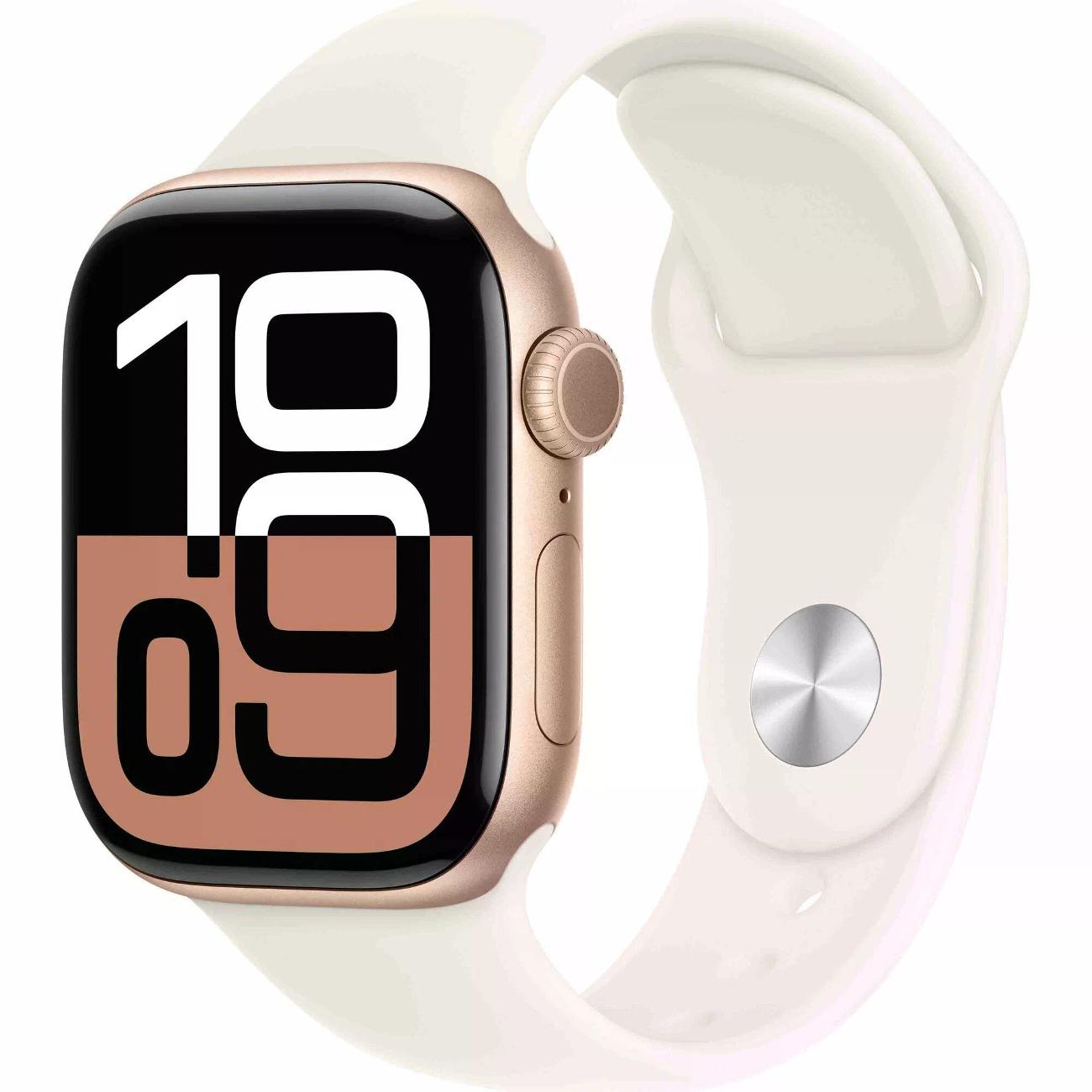 Смарт-часы Apple Watch Series 10, 46мм, GPS, Rose Gold Aluminum Case, Light Blush Sport Band