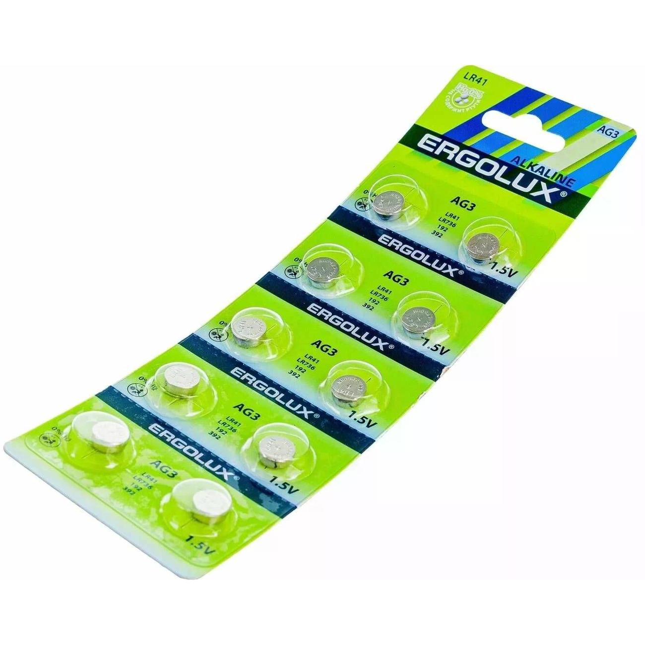 Батарейка литиевая Ergolux AG13-BP10