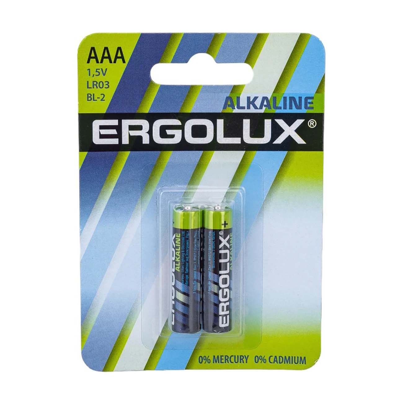 Батарейка алкалиновая (щелочная) Ergolux LR03 BL-2