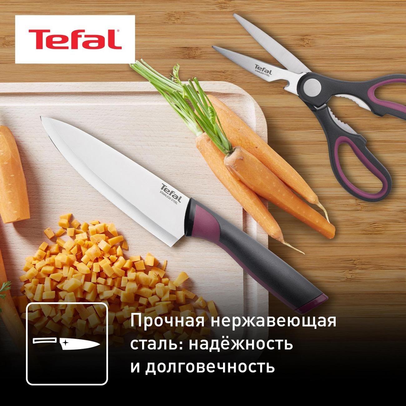Набор кухонных ножей Tefal шеф-нож и ножницы (K250S225)