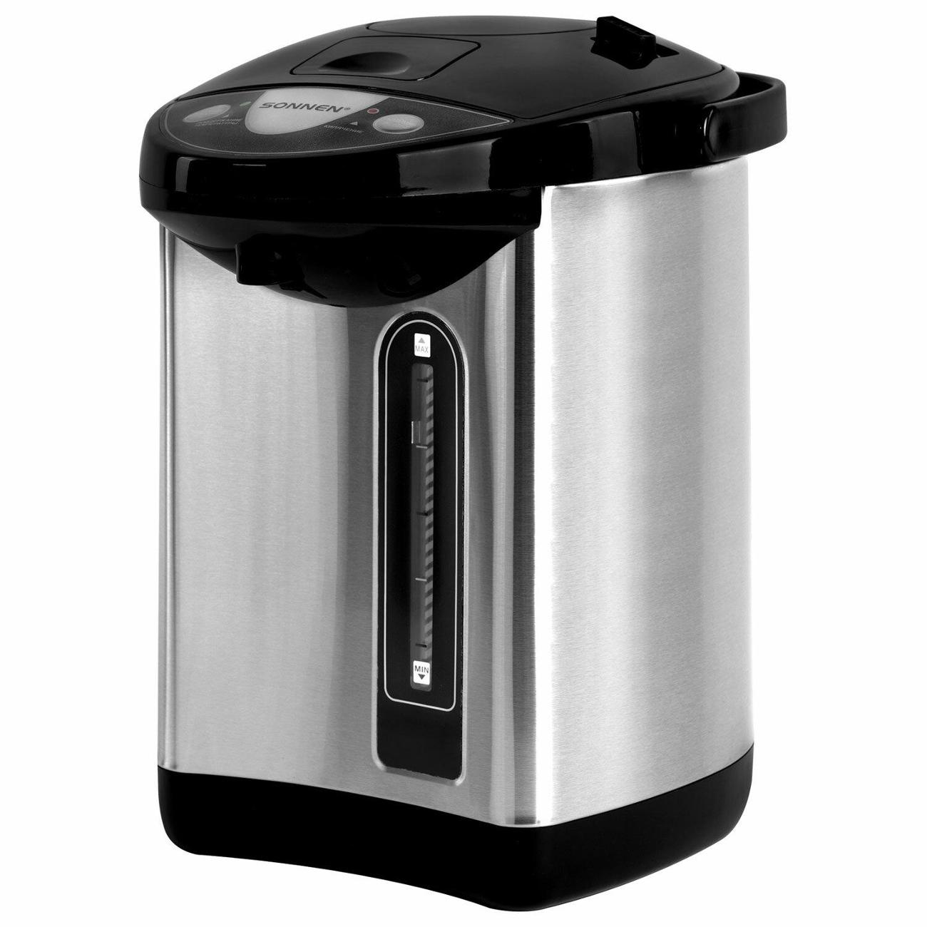 Термопот Sonnen TP-38, 4 л черный/ серебристый