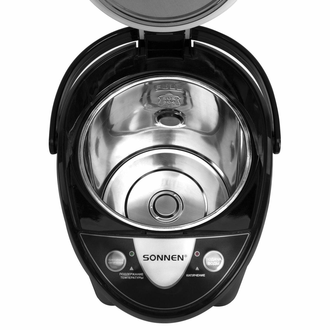 Термопот Sonnen TP-38, 4 л черный/ серебристый