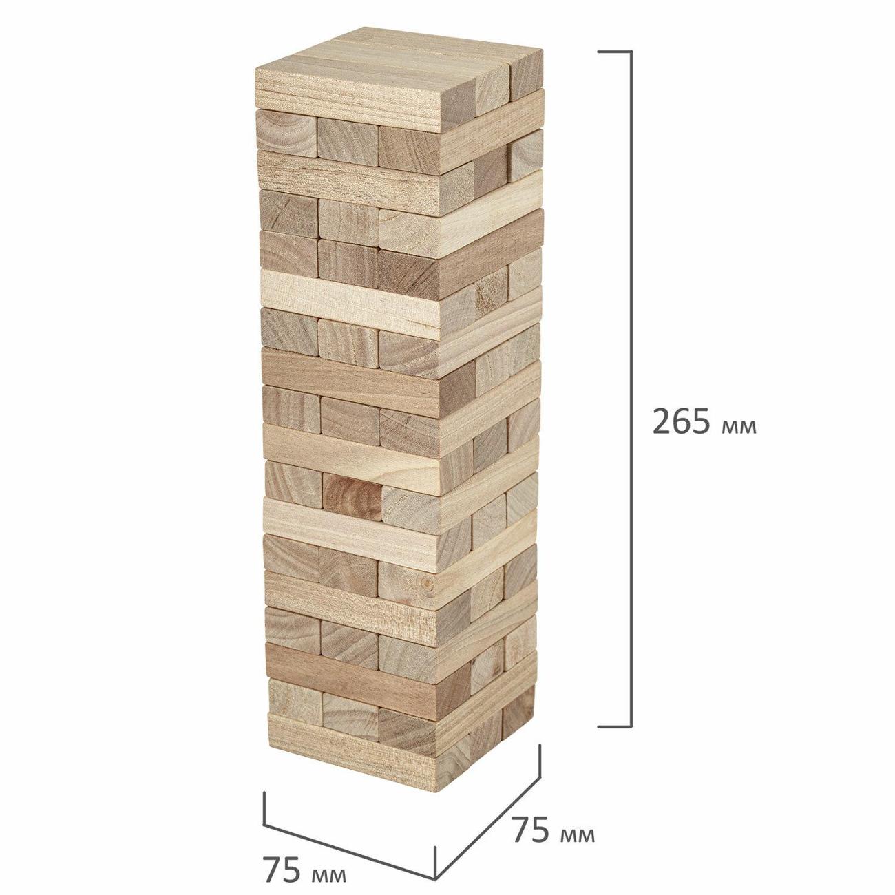 Игра настольная Brauberg Башня. 54 блока