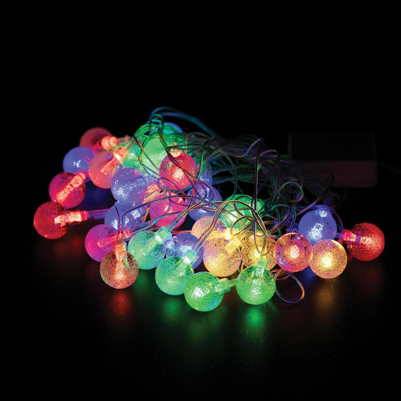 Елочное украшение, новогоднее украшение Золотая сказка Bubble ball 3м 30LED 220V разноцвеная