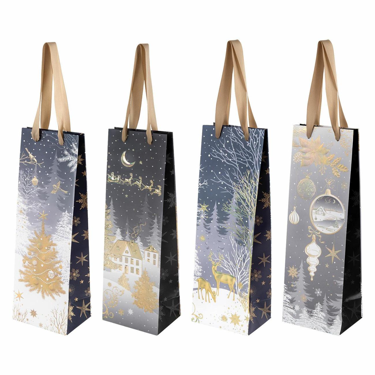 Пакет Золотая сказка НАБОР 4шт 13x36x9см "Bottle"