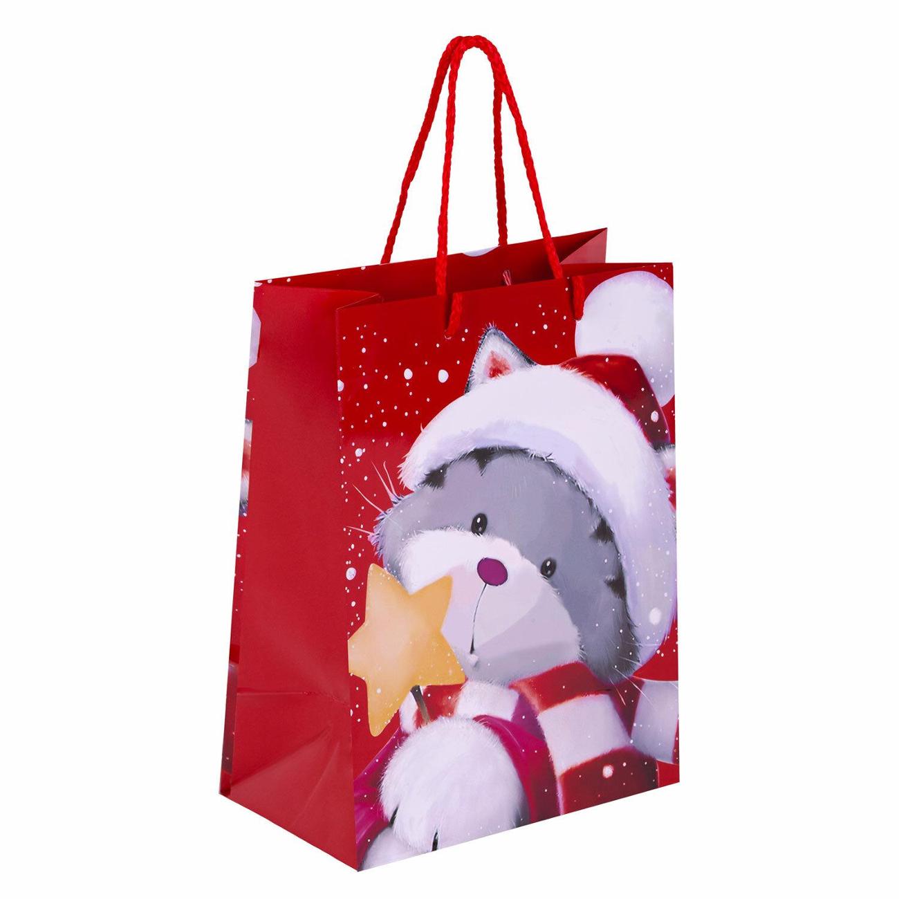 Пакет Золотая сказка НАБОР 4шт 18х10х23см "Christmas Animals"