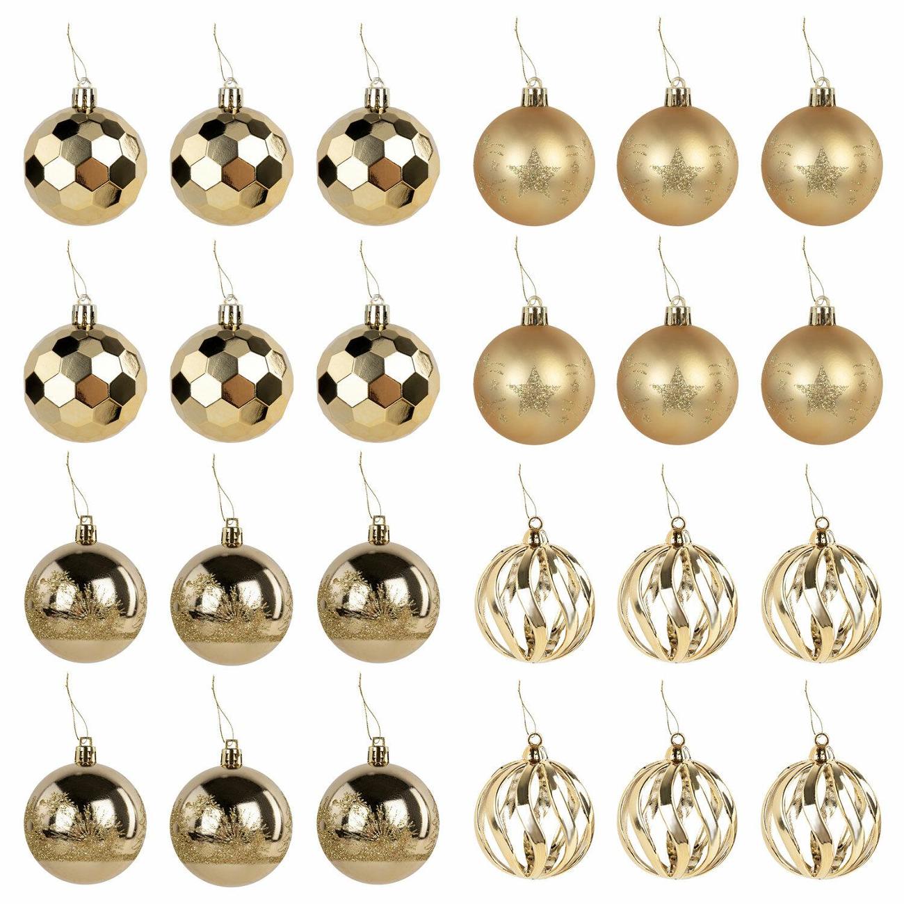 Шары елочные Золотая сказка Fine Gold 24шт 6см