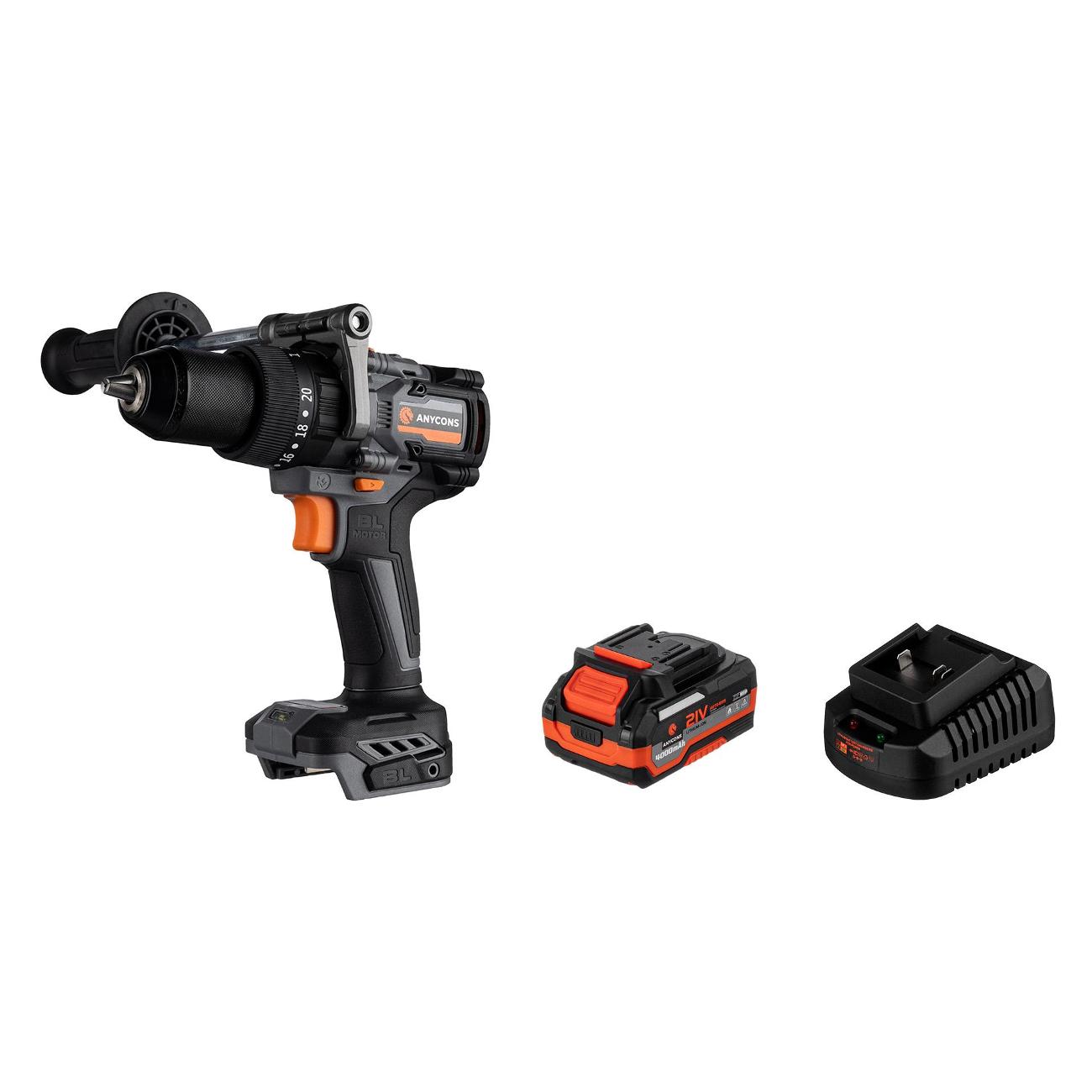 Бесщеточная ударная дрель-шуруповерт Anycons (1 акк*4 А.ч.) RB-DB-2109, AC-ID21091
