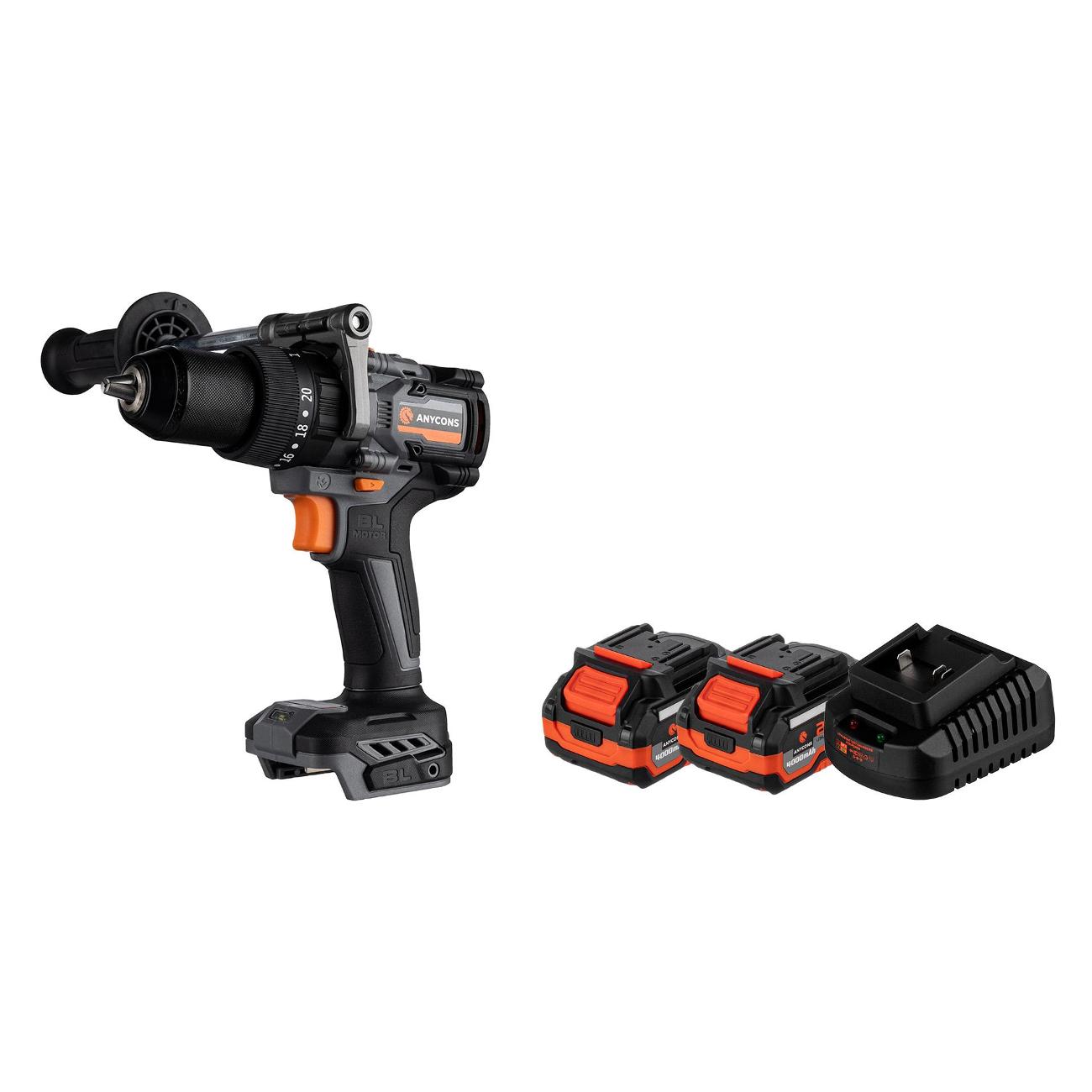 Бесщеточная ударная дрель-шуруповерт Anycons (2 акк*4 А.ч.) RB-DB-2109, AC-ID21092