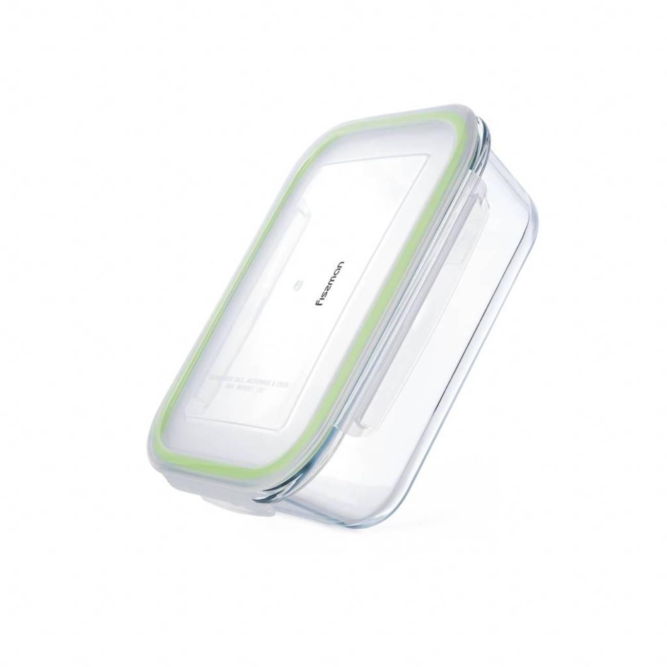 Контейнер для продуктов FISSMAN стеклянный герметичный, 23x18x8см/1,5 л фото