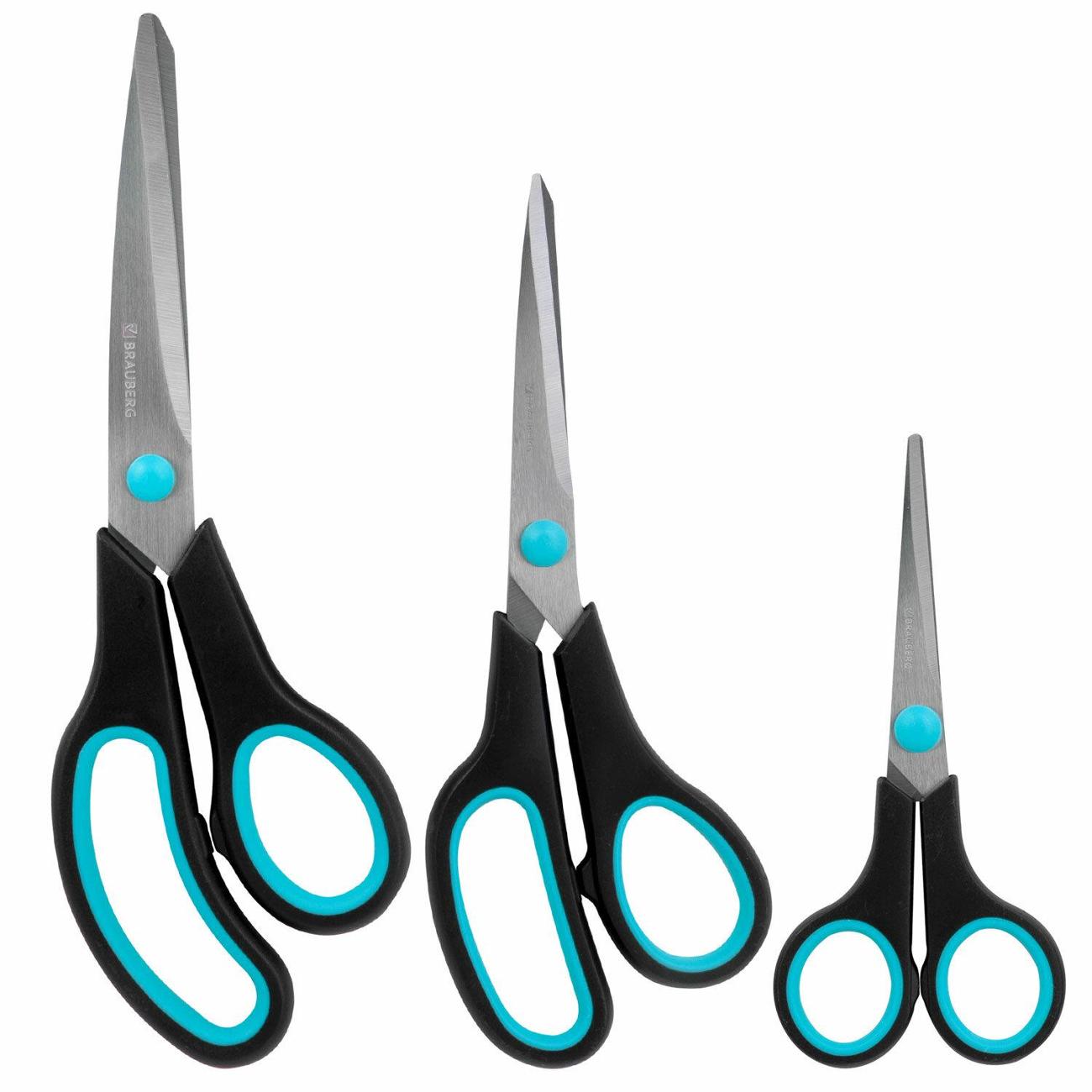 Ножницы хозяйственные Brauberg Soft grip 3шт фото