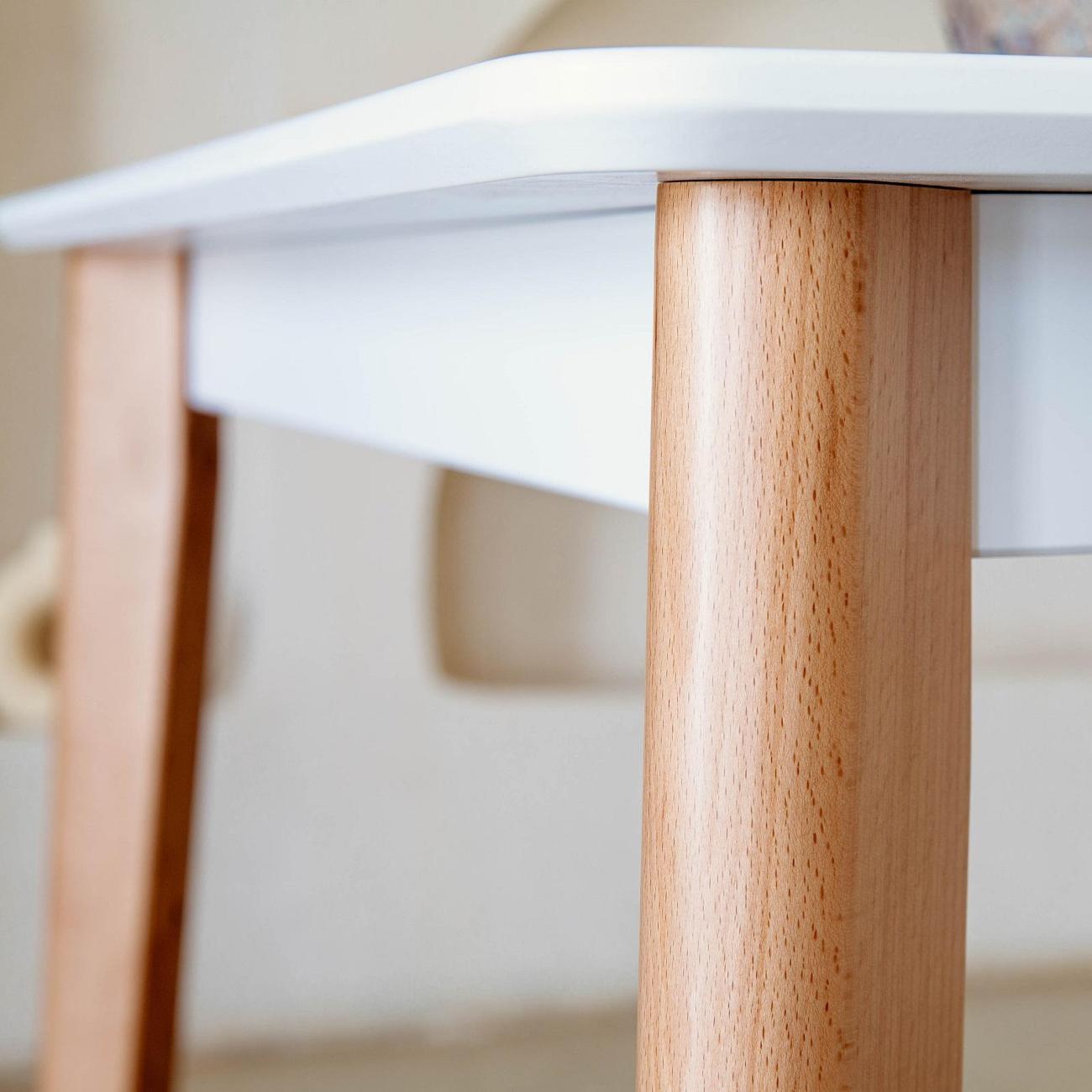 Стол обеденный Skyland LYKKE TS-110 белый/ бук 110х70х75