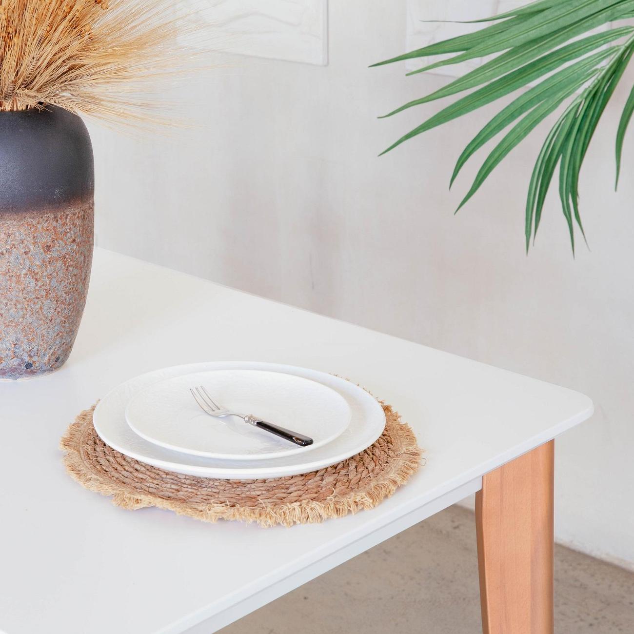 Стол обеденный Skyland LYKKE TS-120 белый/ бук 120х80х75