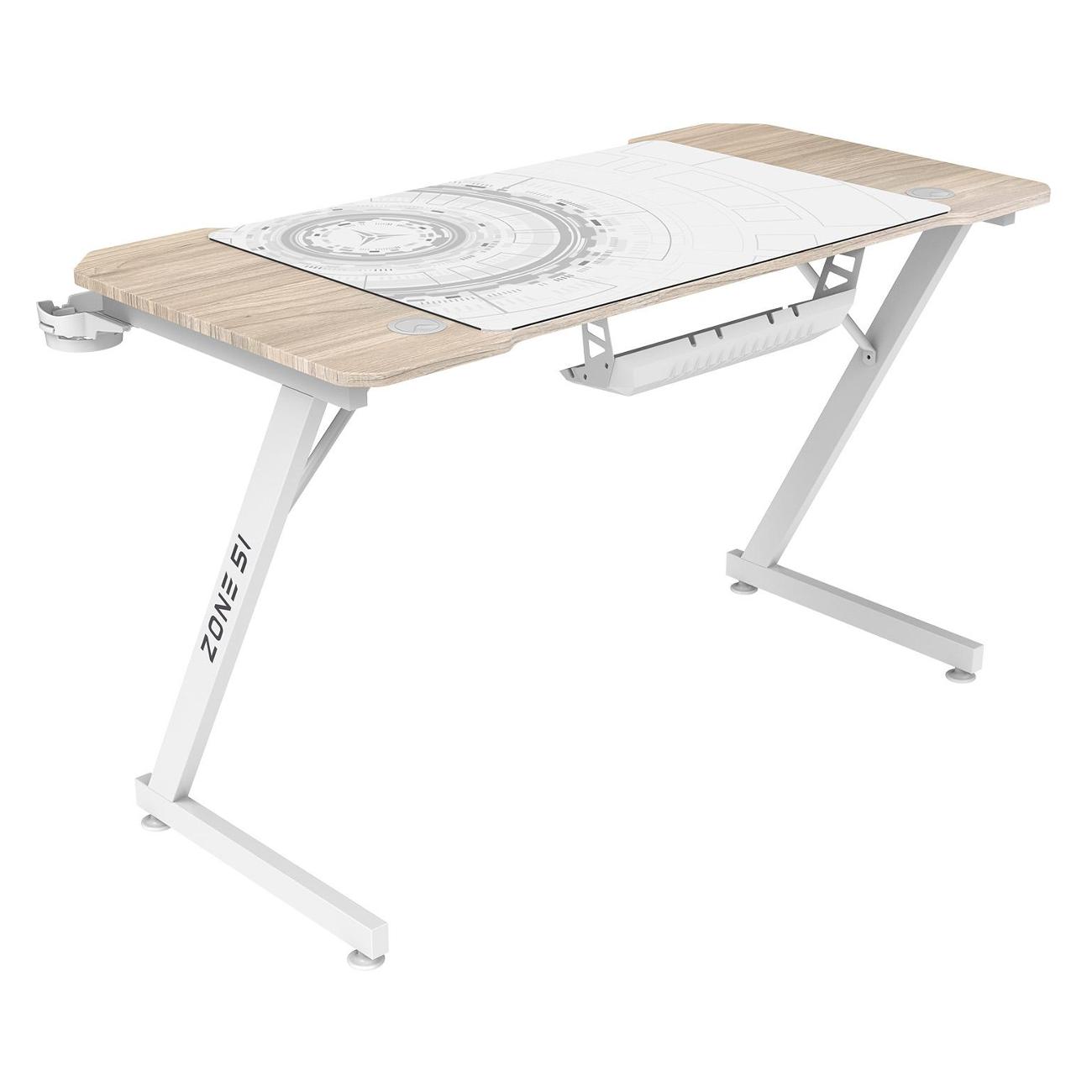 Стол компьютерный игровой ZONE 51 TRINE 120 Wood/White Z51-T2N-WD