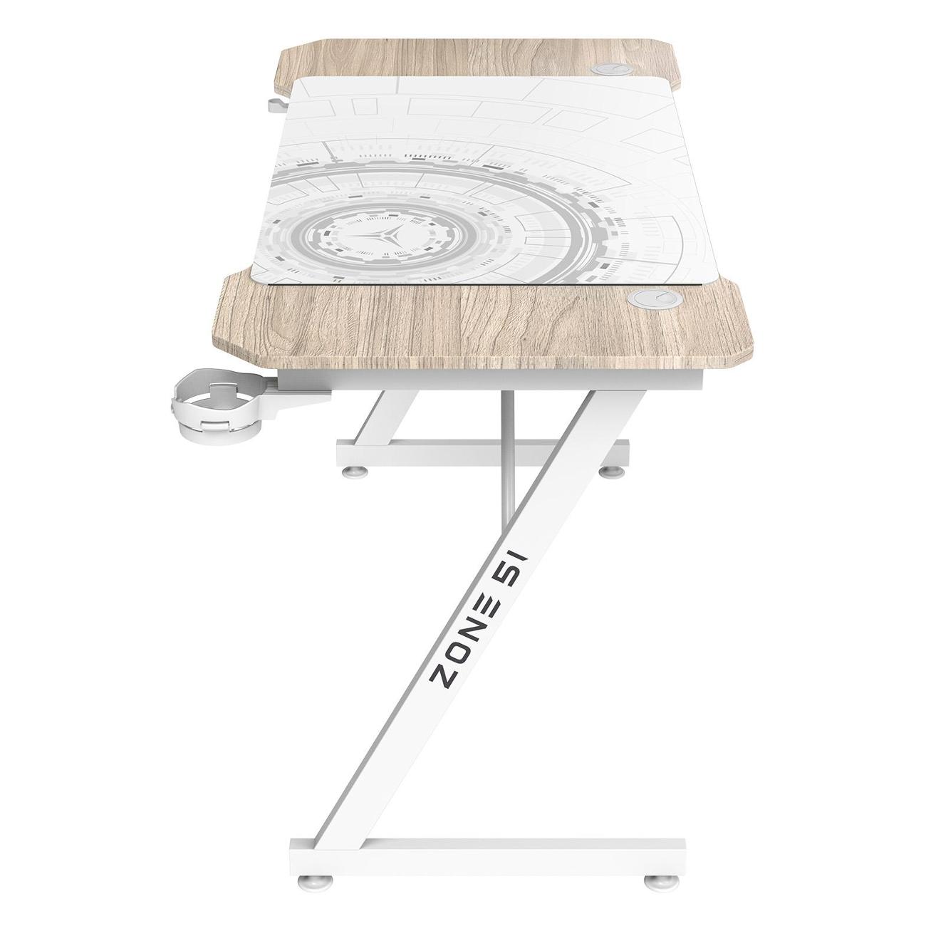 Стол компьютерный игровой ZONE 51 TRINE 120 Wood/White Z51-T2N-WD