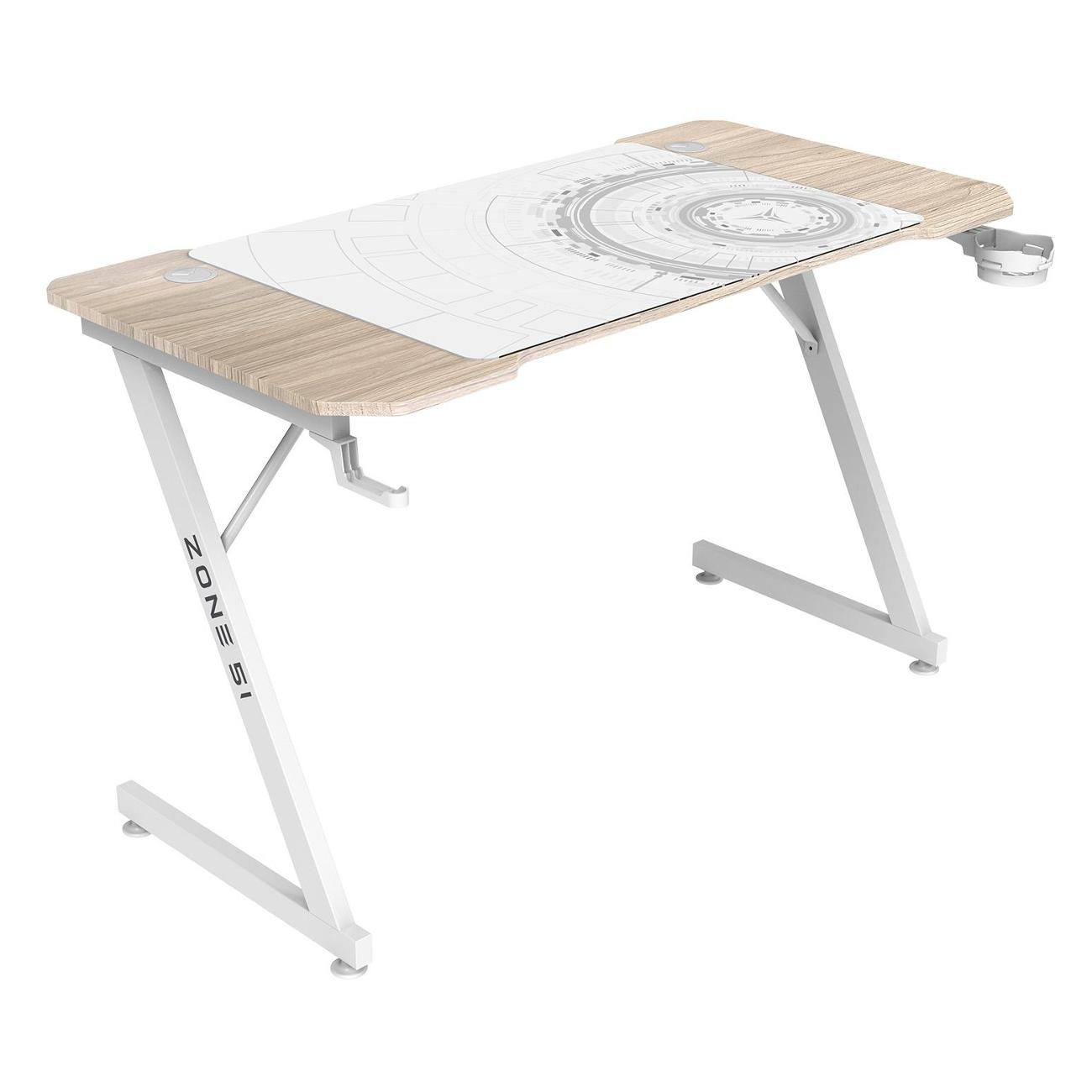 Стол компьютерный игровой ZONE 51 TRINE 120 Wood/White Z51-T2N-WD