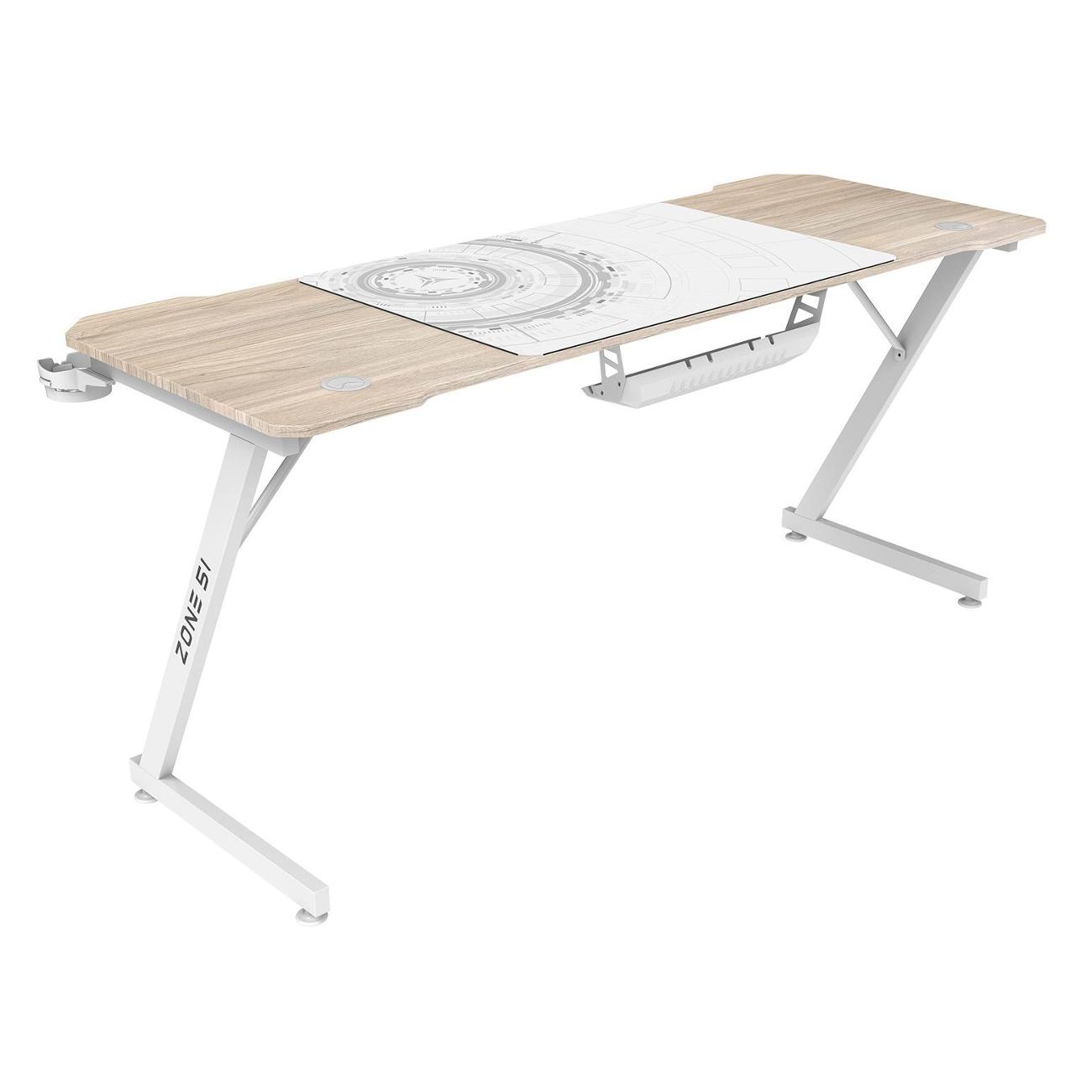 Стол компьютерный игровой ZONE 51 TRINE 160 Wood/White Z51-T6N-WD