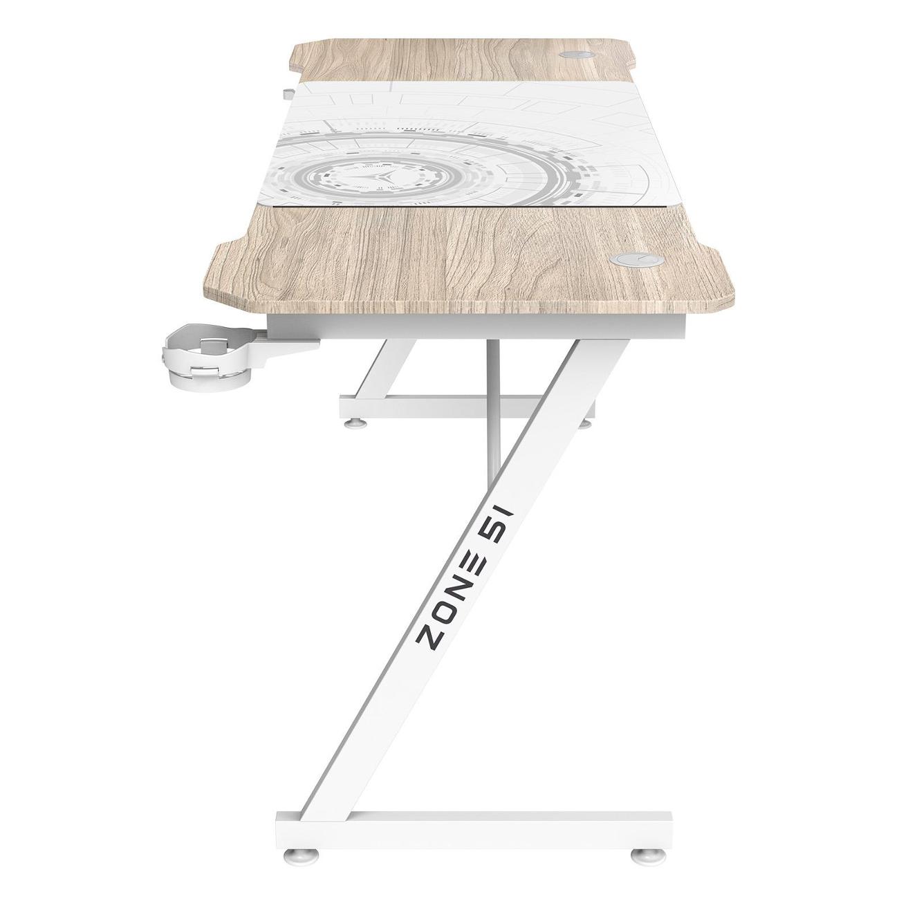 Стол компьютерный игровой ZONE 51 TRINE 160 Wood/White Z51-T6N-WD