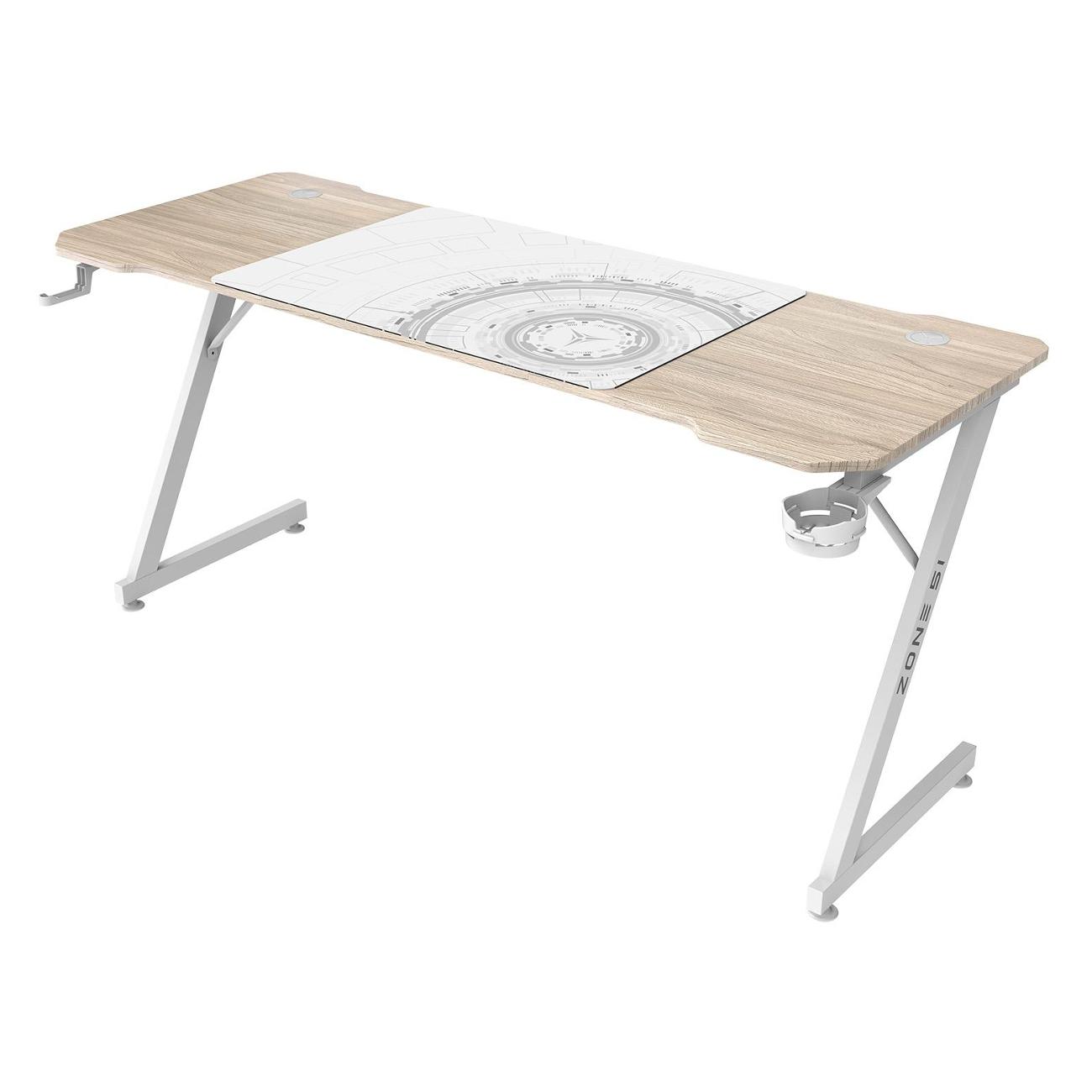 Стол компьютерный игровой ZONE 51 TRINE 160 Wood/White Z51-T6N-WD