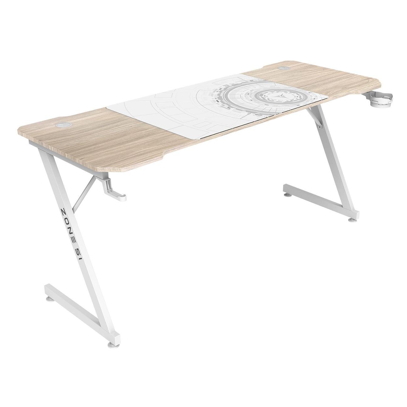 Стол компьютерный игровой ZONE 51 TRINE 160 Wood/White Z51-T6N-WD