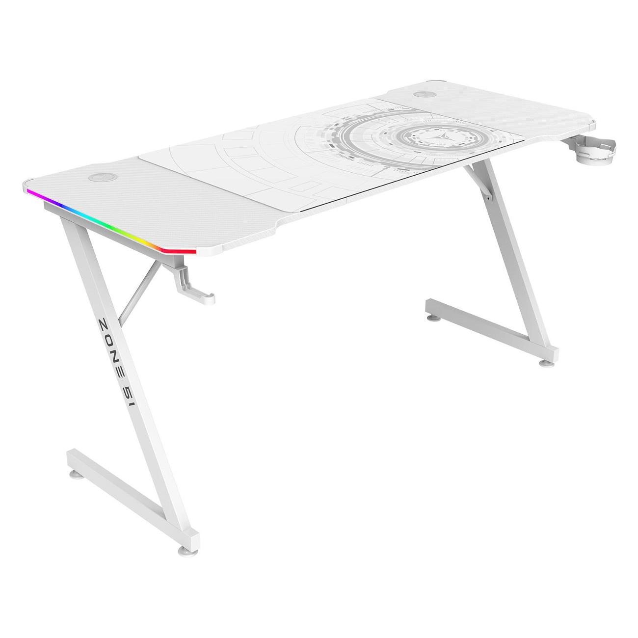 Стол компьютерный игровой ZONE 51 TRINE 140 RGB White Z51-T4R-WH