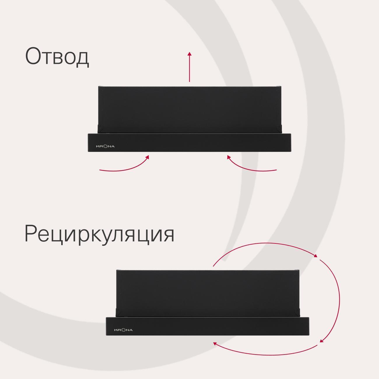 Вытяжка встраиваемая в шкаф Krona KAMILLA MV 500 BL