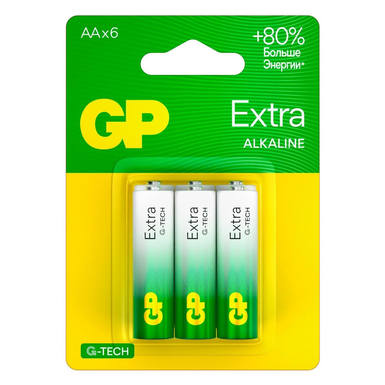 Батарея GP Extra G-Tech АА 6шт. GP15AXA21-2CRSBC6 фото