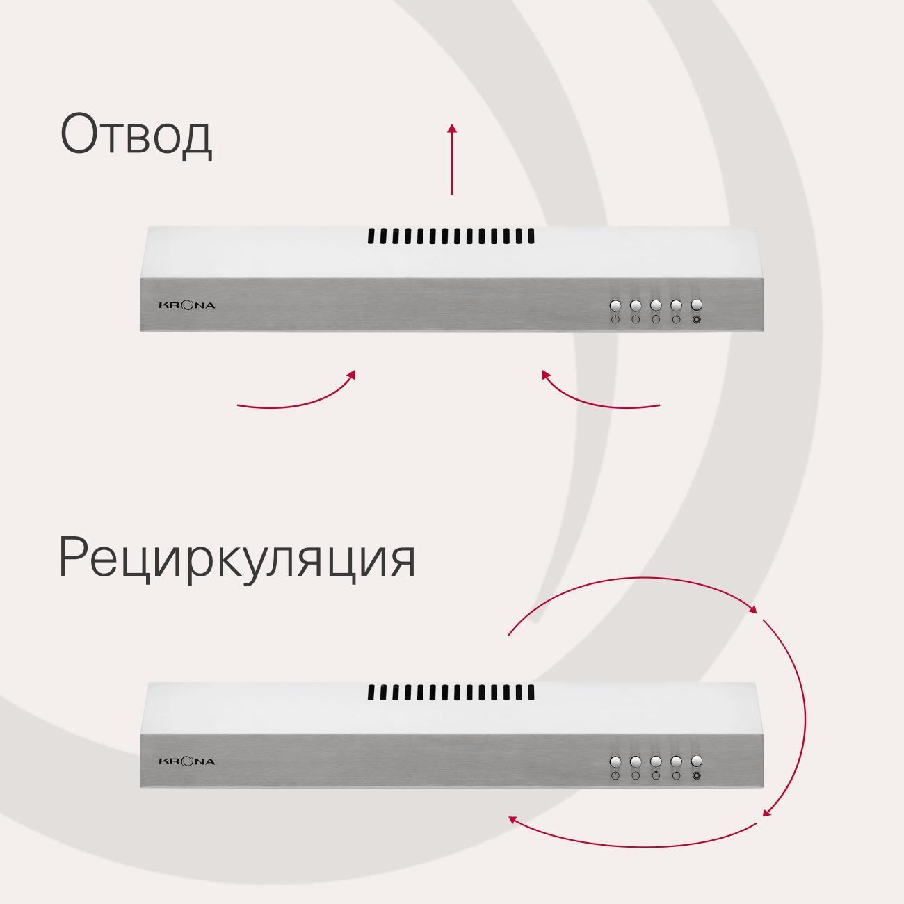 Вытяжка плоская Krona JILLIAN 500 inox PB