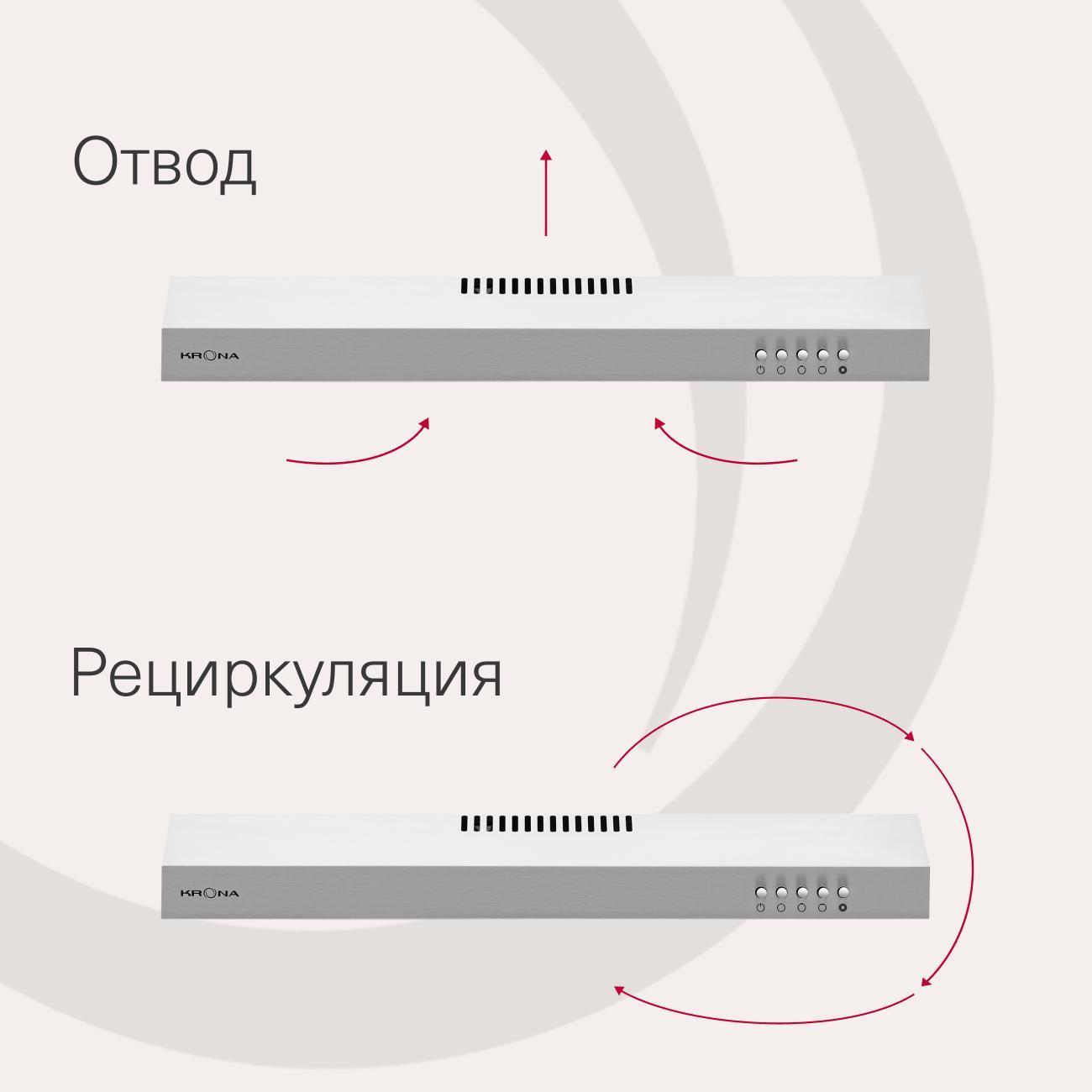 Вытяжка плоская Krona 600 inox PB
