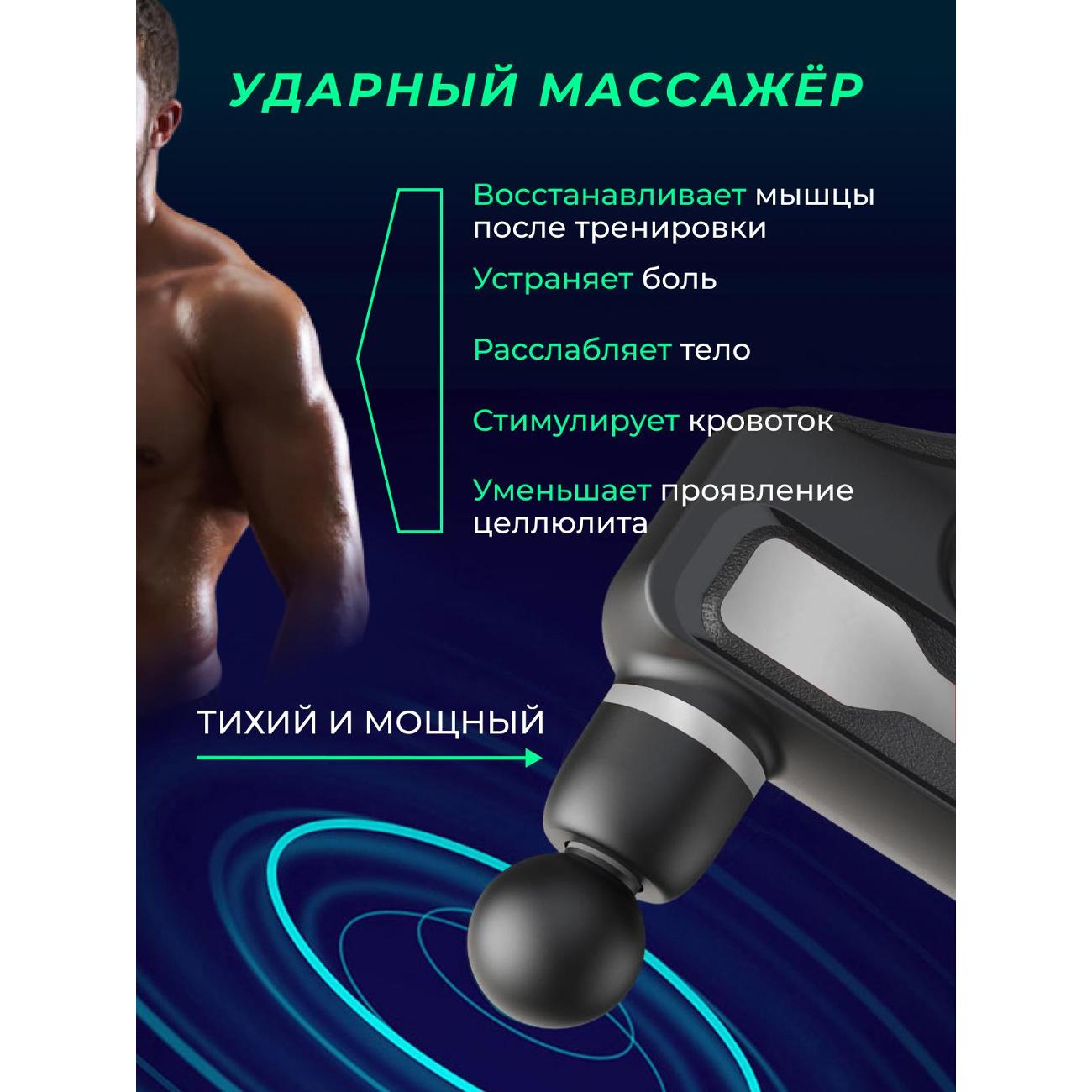 Перкуссионный массажер Qualigo Bgunsilver