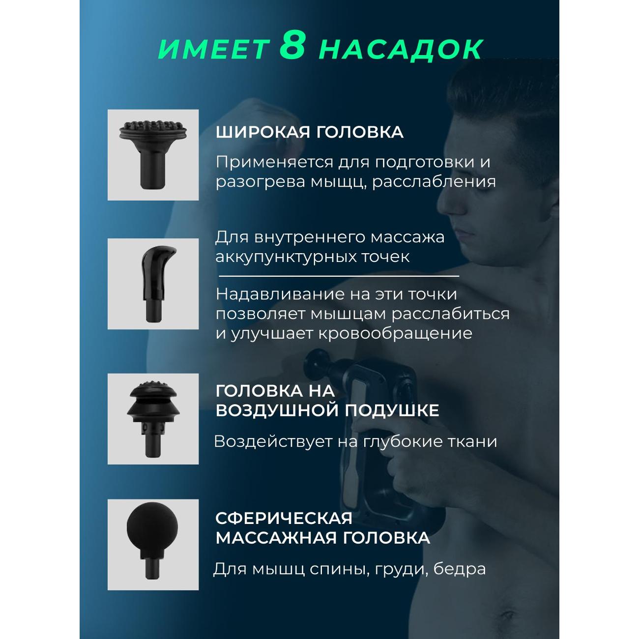 Перкуссионный массажер Qualigo Bgunsilver