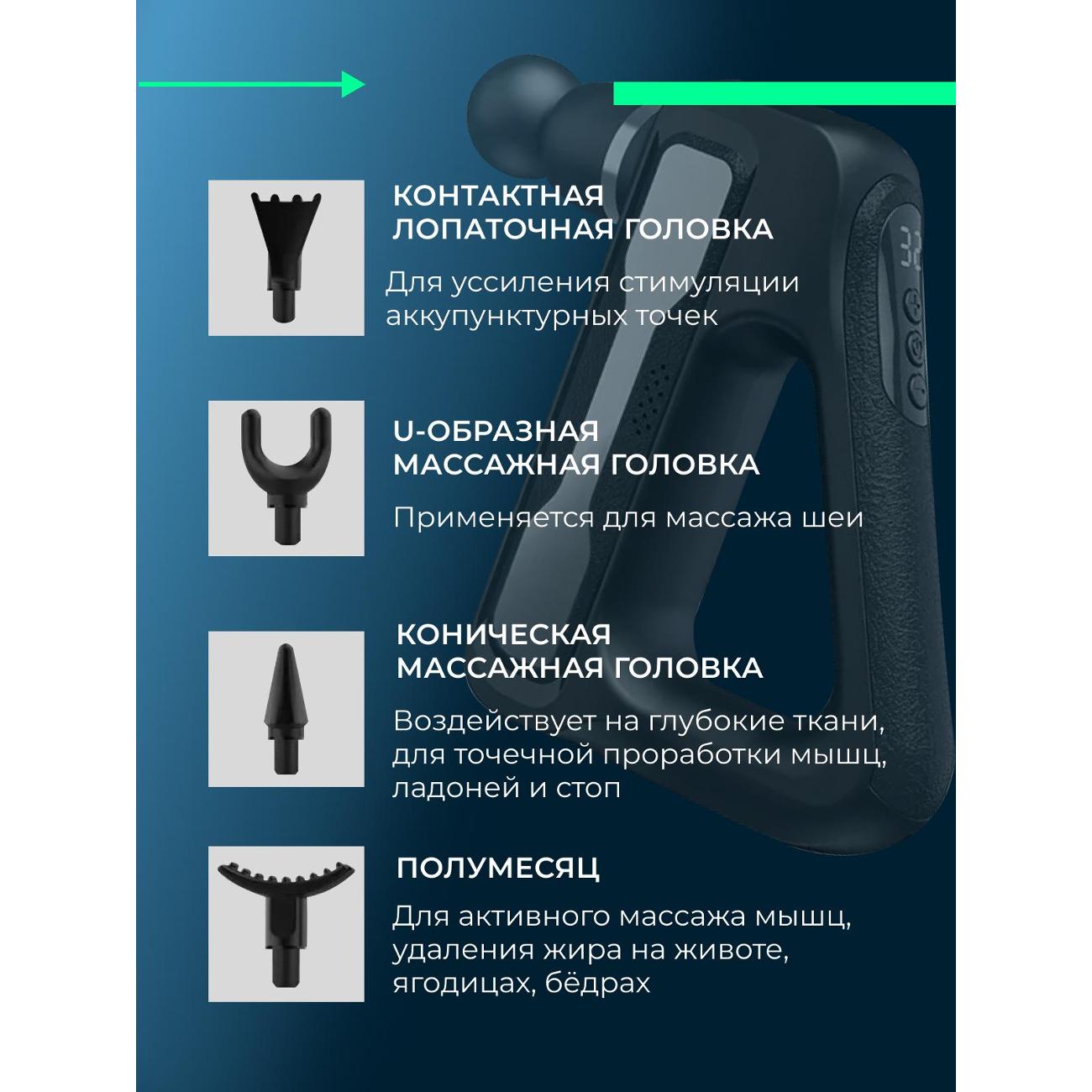 Перкуссионный массажер Qualigo Bgunsilver