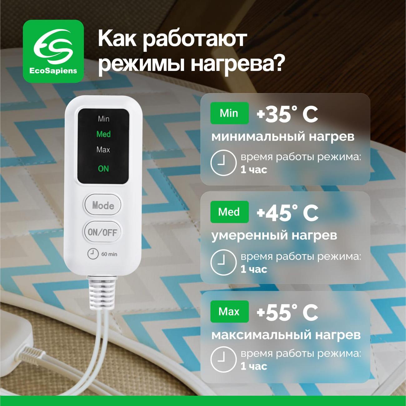 Электрогрелка EcoSapiens Hotty голубой S277