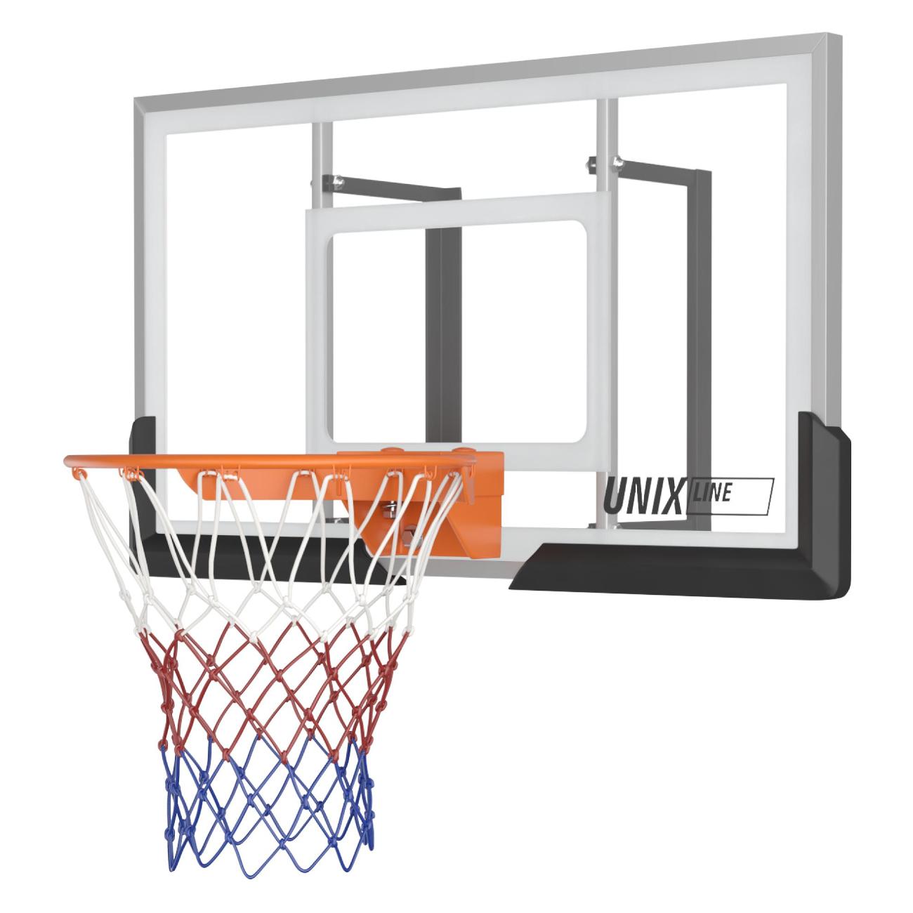 Баскетбольный щит из поликарбоната UNIX line размер щита 140х80 см (50"x32"), диаметр кольца R45
