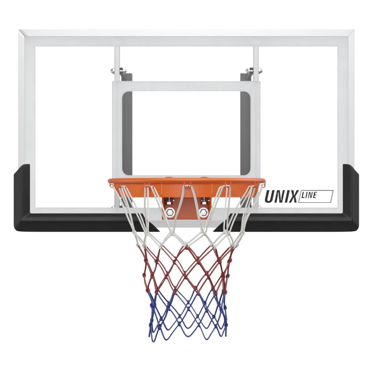 Баскетбольный щит из поликарбоната UNIX line размер щита 140х80 см (50"x32"), диаметр кольца R45